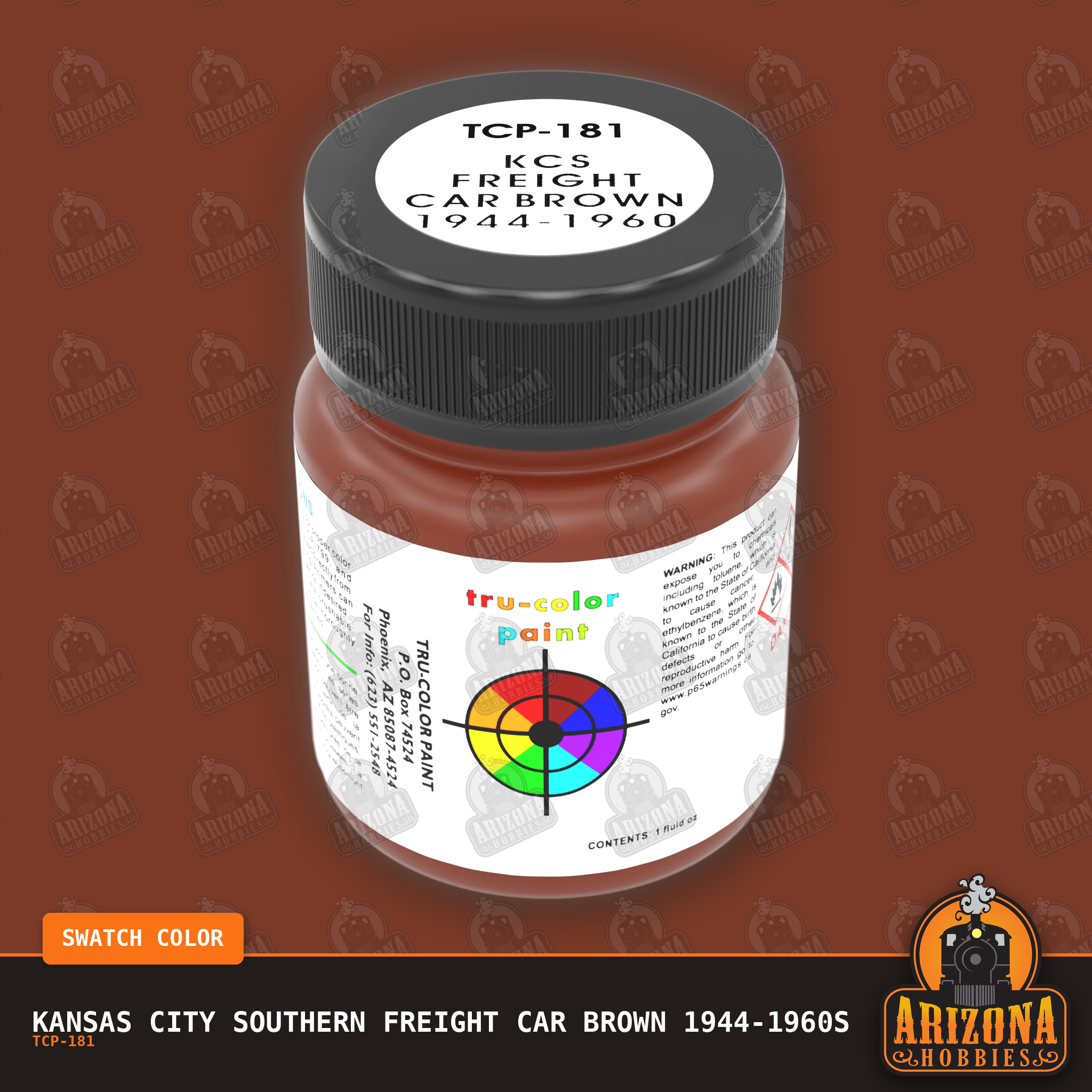 Kansas City Southern FREIGHT CAR BROWN 1944-1960s 1-oz bottle (Airbrush-ready) Tru-Color Paint SPECIAL ORDER ONLY