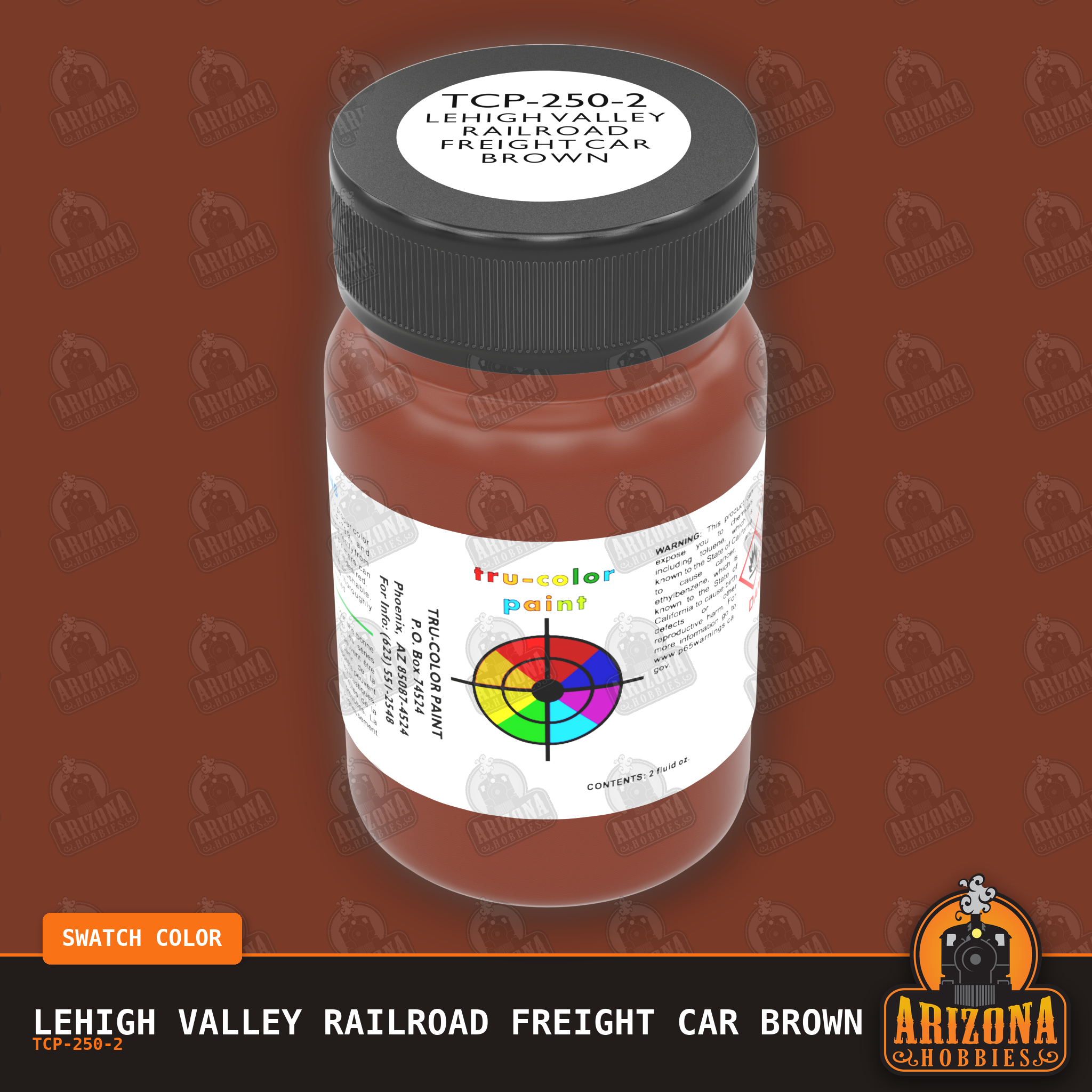 Lehigh Valley Railroad FREIGHT CAR BROWN 1935-1960s 2-oz bottle (Air-brush) Tru-Color Paint SPECIAL ORDER ONLY