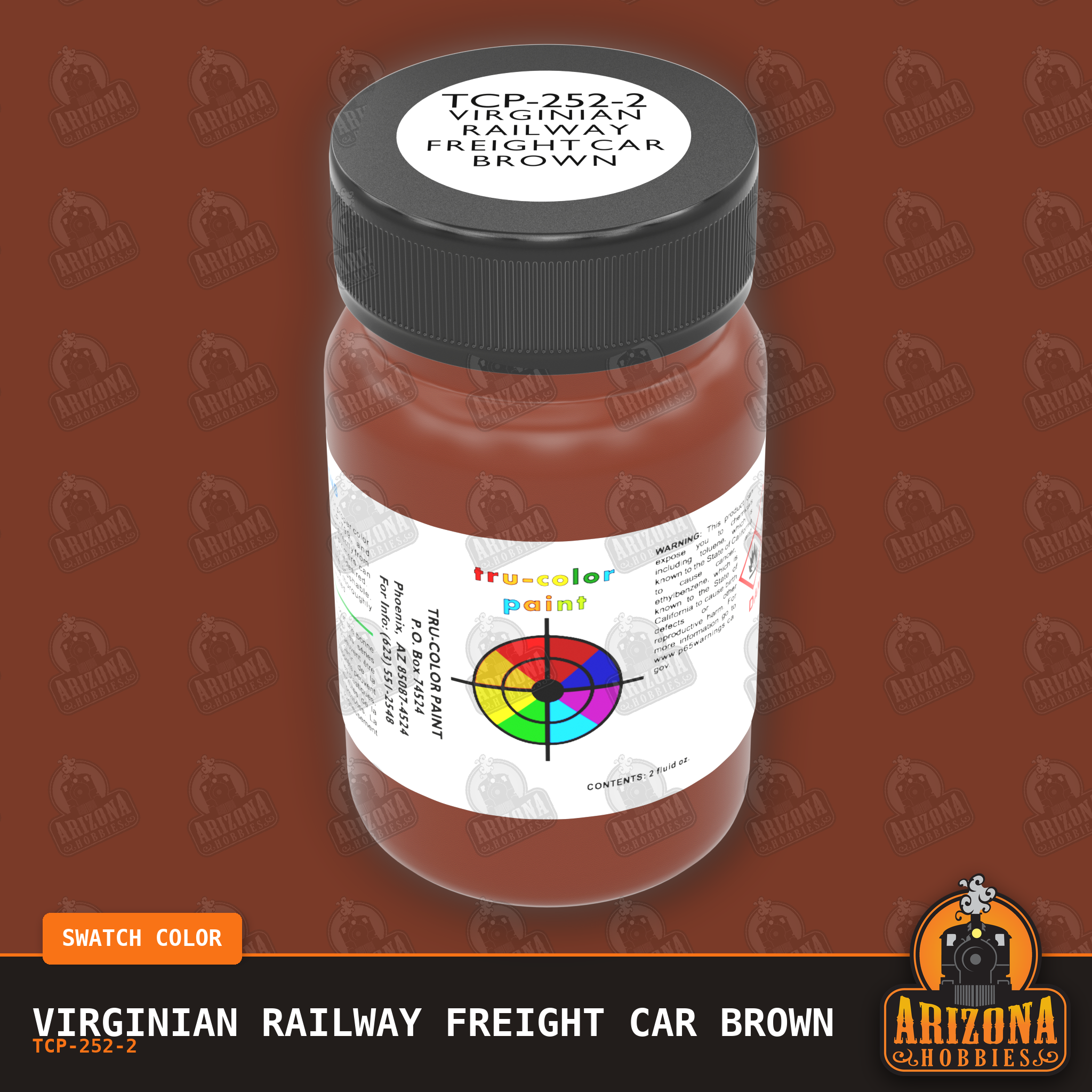 Virginian Railway FREIGHT CAR BROWN 1935-1950s 2-oz bottle (Air-brush) Tru-Color Paint SPECIAL ORDER ONLY