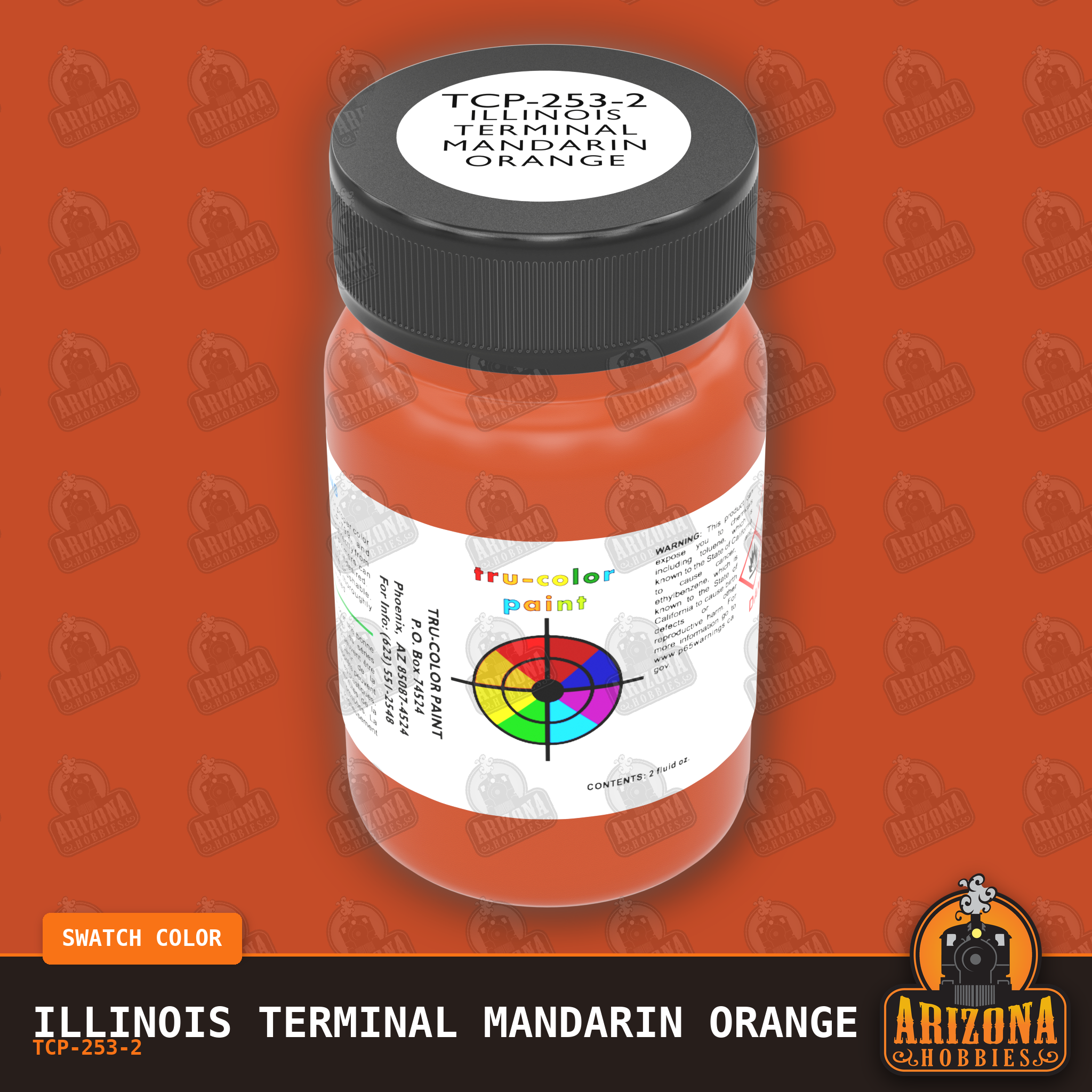 Illinois Terminal MANDARIN ORANGE 2-oz bottle (Air-brush) Tru-Color Paint SPECIAL ORDER ONLY