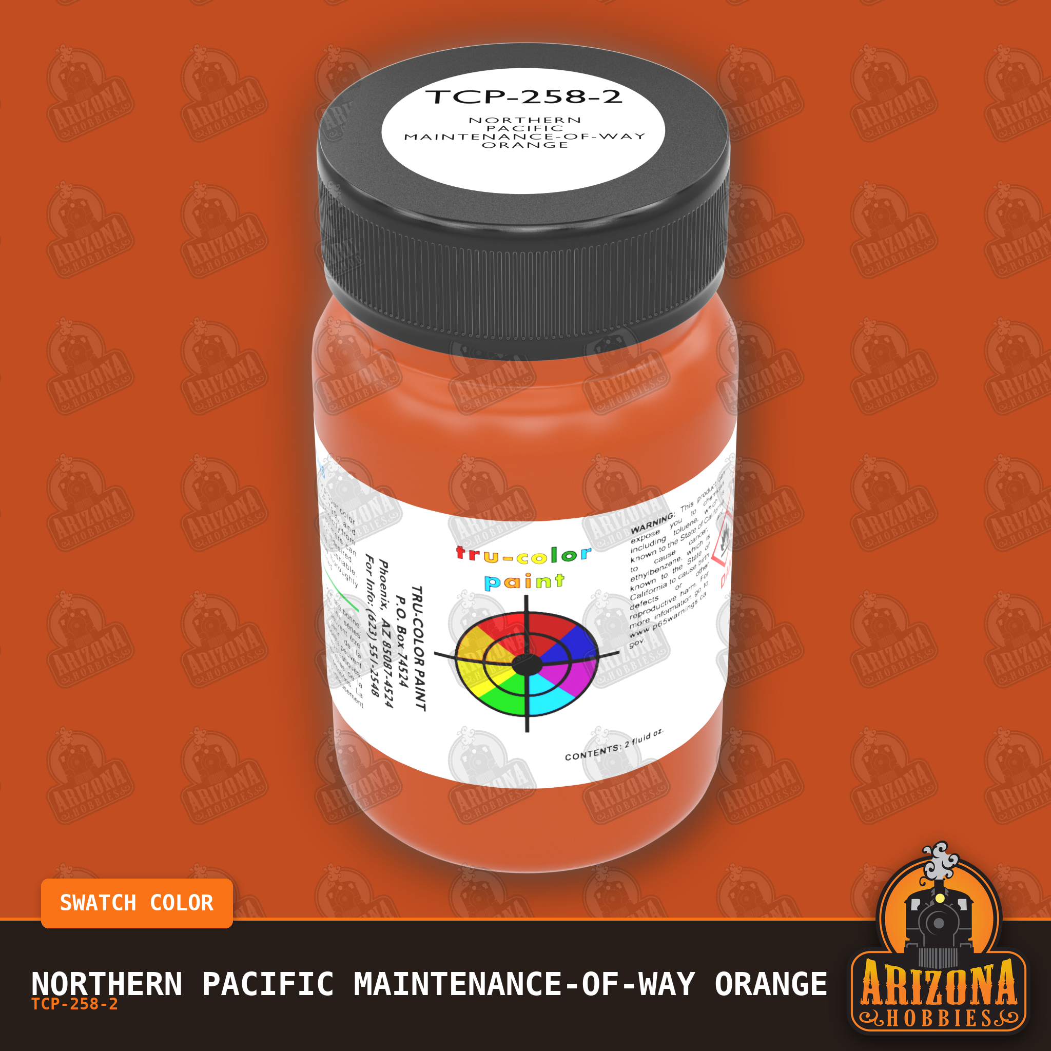 Northern Pacific MAINTENANCE-OF-WAY ORANGE 2-oz bottle (Air-brush) Tru-Color Paint SPECIAL ORDER ONLY