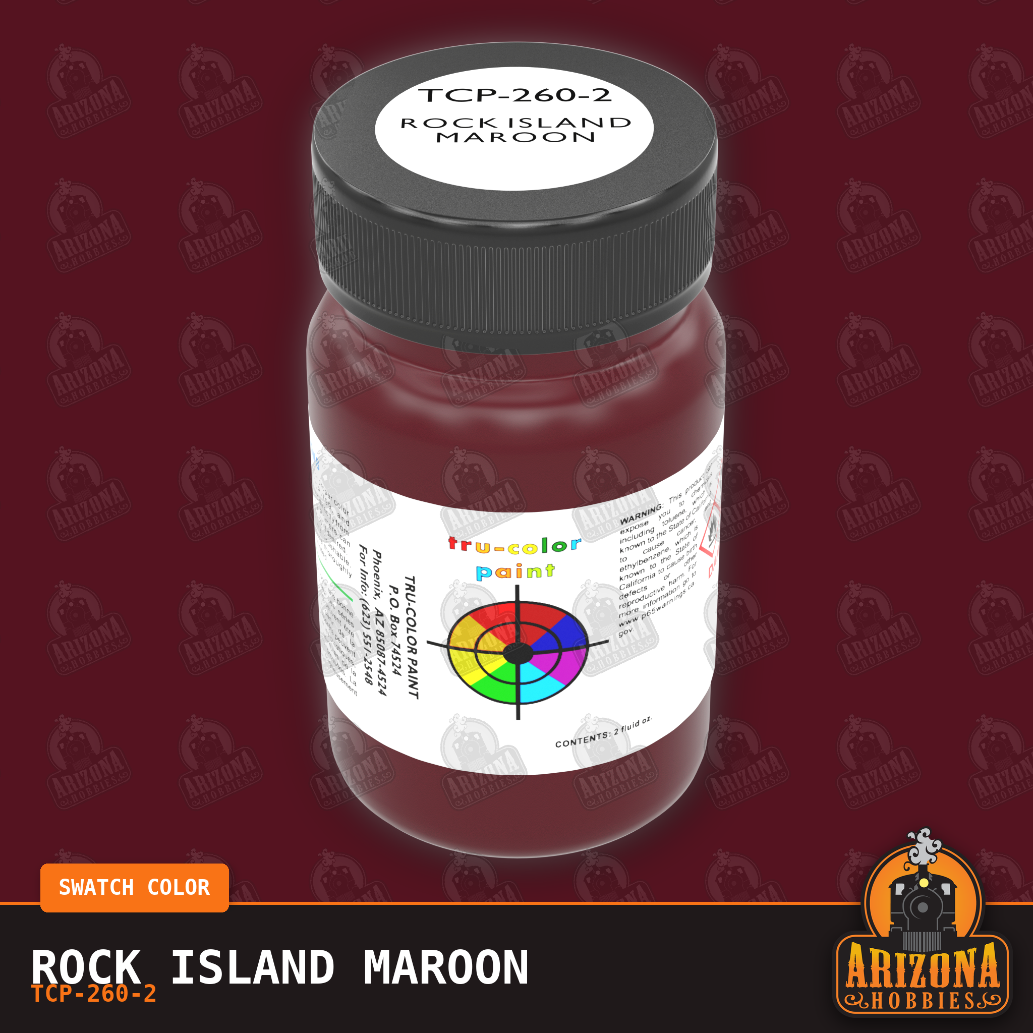 Rock Island MAROON 2-oz bottle (Air-brush) Tru-Color Paint SPECIAL ORDER ONLY