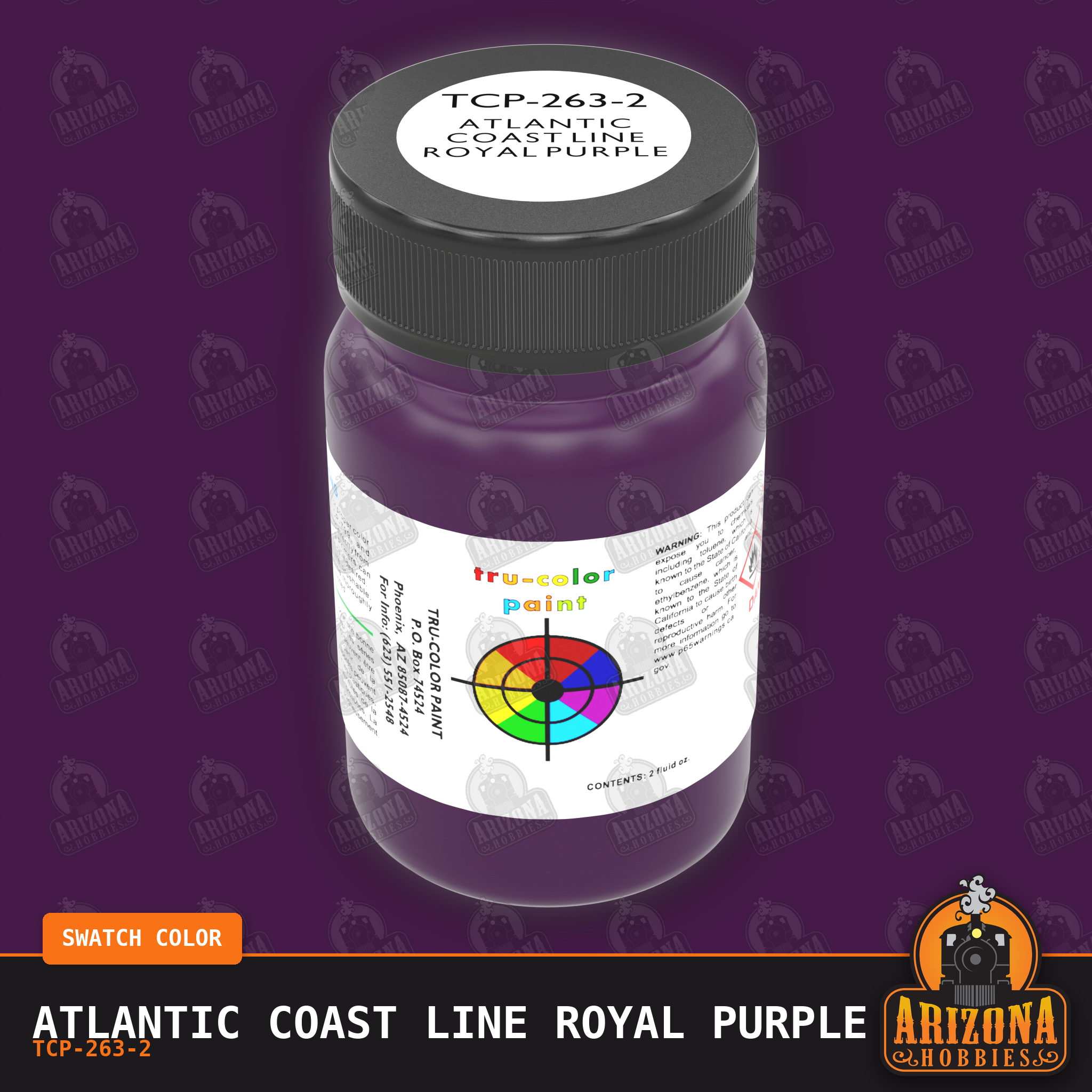 Atlantic Coast Line ROYAL PURPLE 2-oz bottle (Air-brush) Tru-Color Paint SPECIAL ORDER ONLY