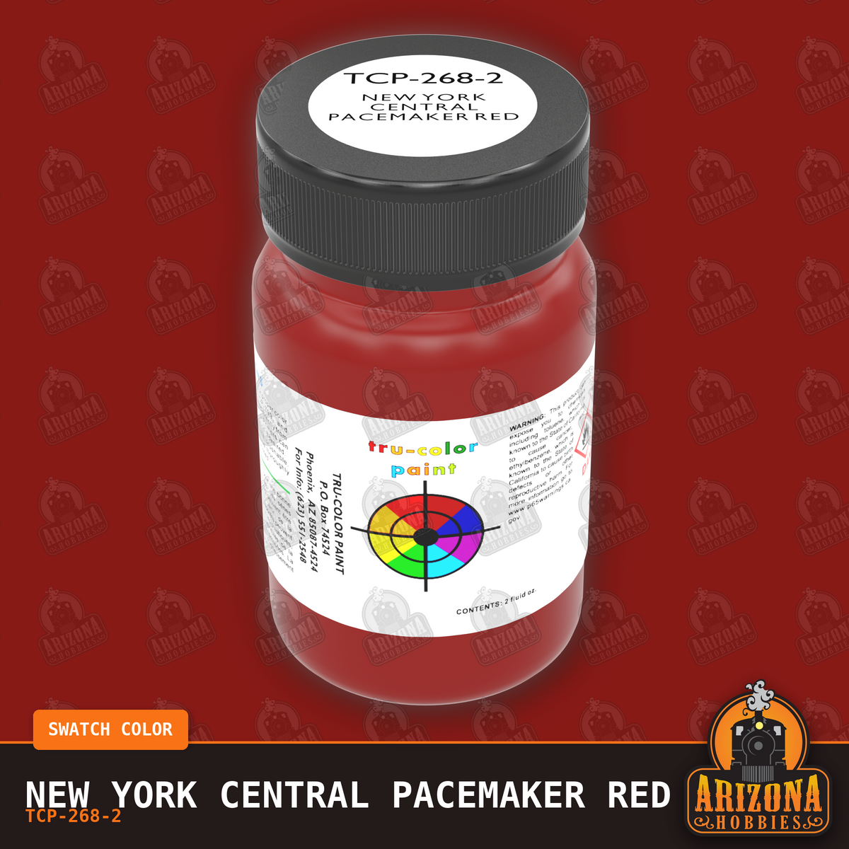 New York Central PACEMAKER RED 2-oz bottle (Air-brush) Tru-Color Paint SPECIAL ORDER ONLY