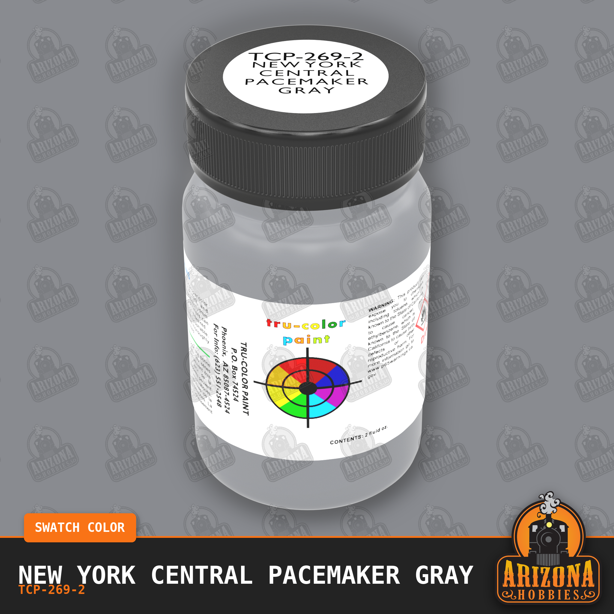 New York Central PACEMAKER GRAY 2-oz bottle (Air-brush) Tru-Color Paint SPECIAL ORDER ONLY