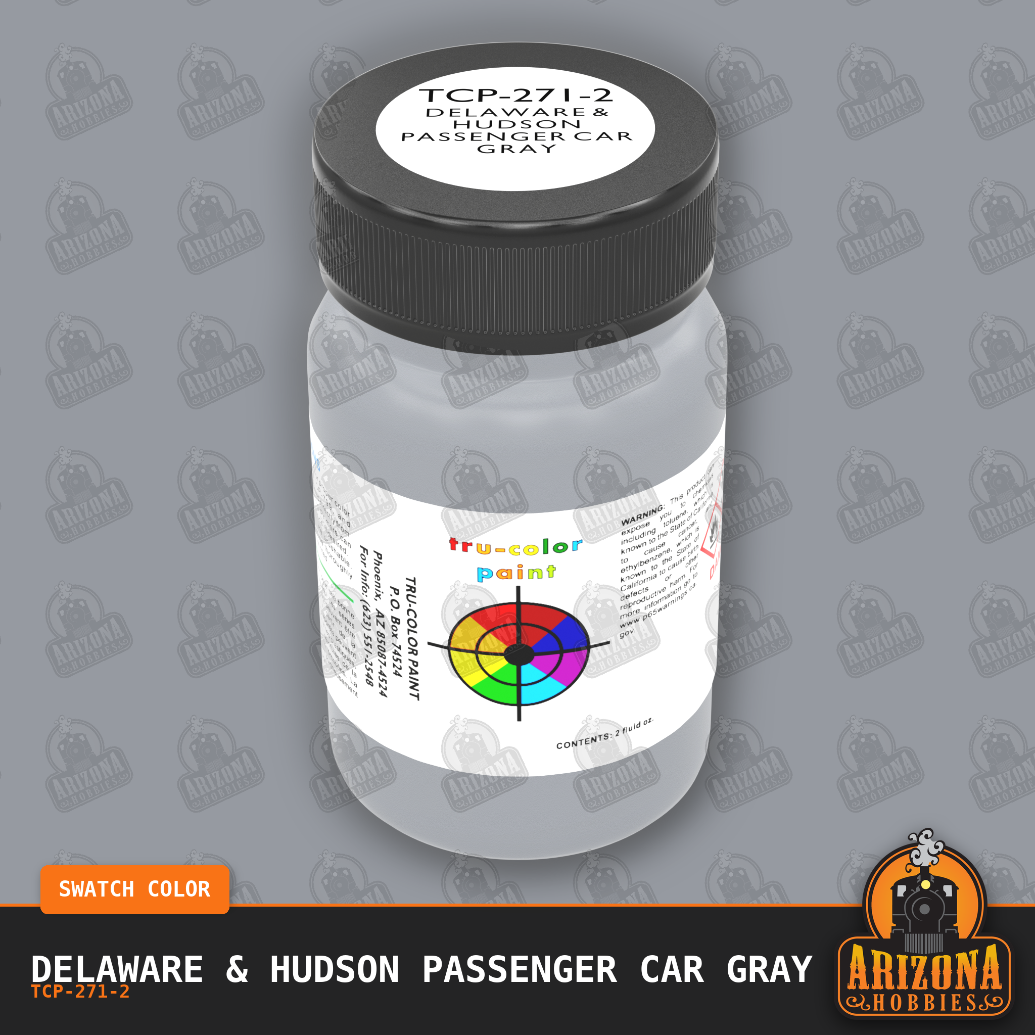 Delaware & Hudson PASSENGER CAR GRAY 2-oz bottle (Air-brush) Tru-Color Paint SPECIAL ORDER ONLY