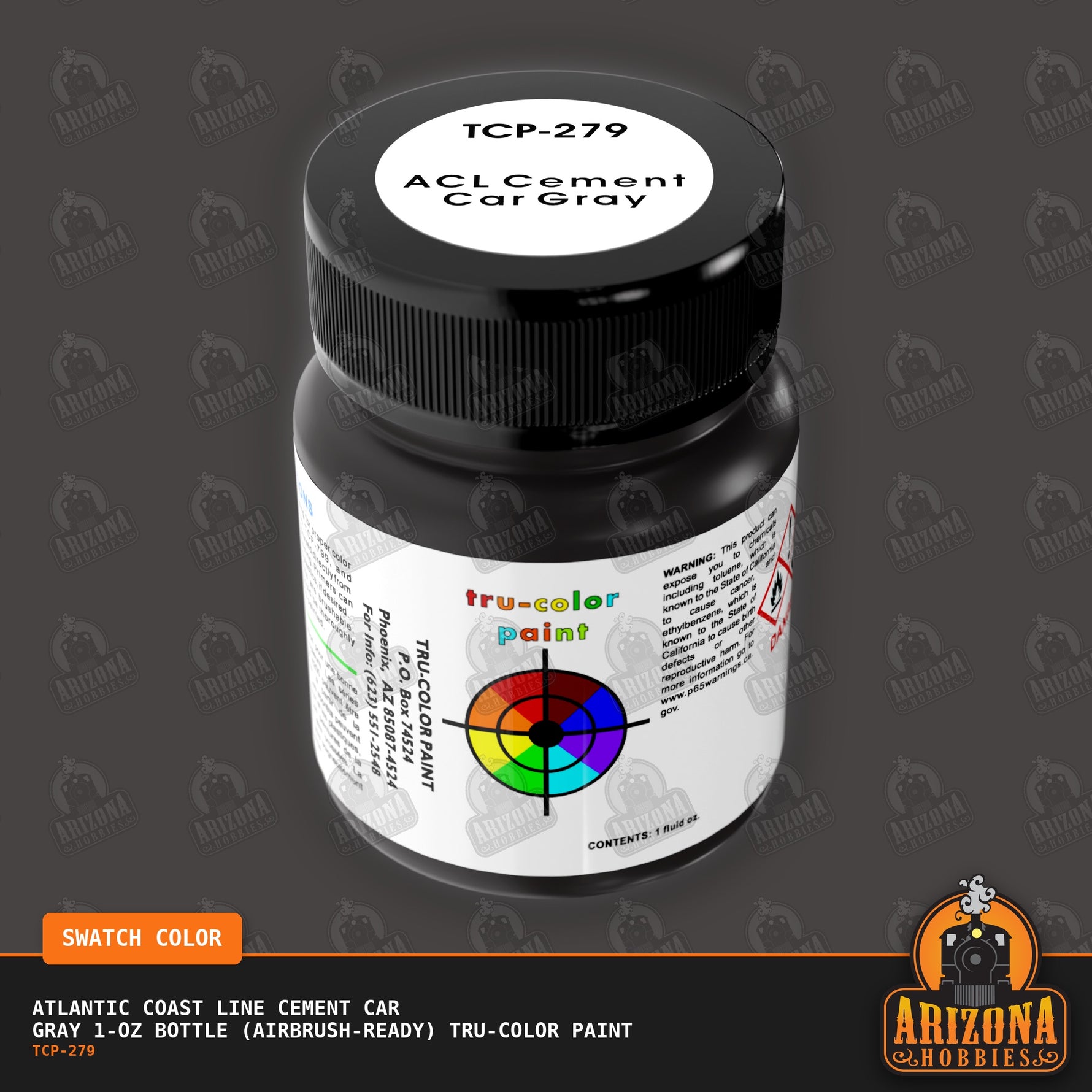 Atlantic Coast Line CEMENT CAR GRAY 1-oz bottle (Airbrush-ready) Tru-Color Paint