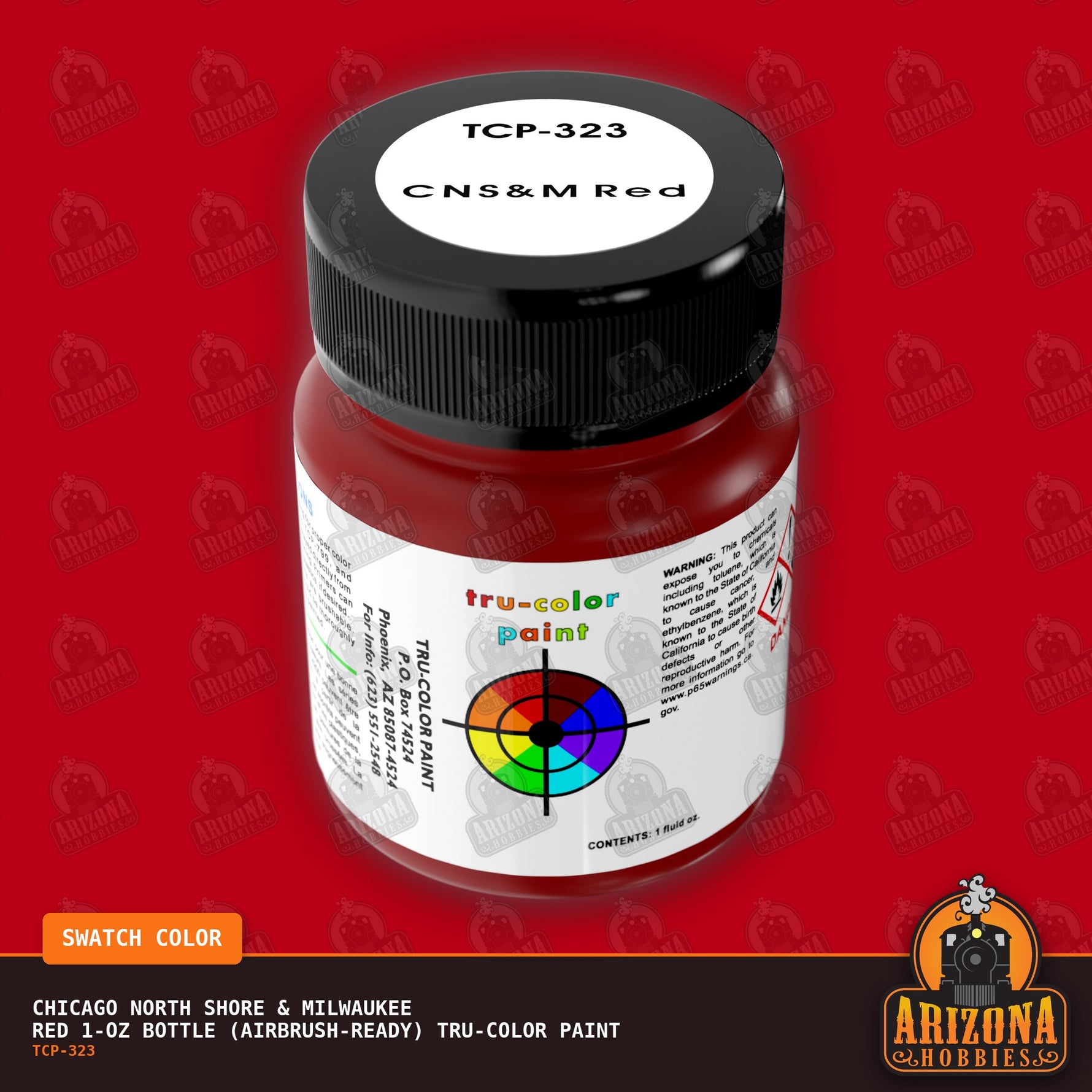 Chicago North Shore & Milwaukee RED 1-oz bottle (Airbrush-ready) Tru-Color Paint