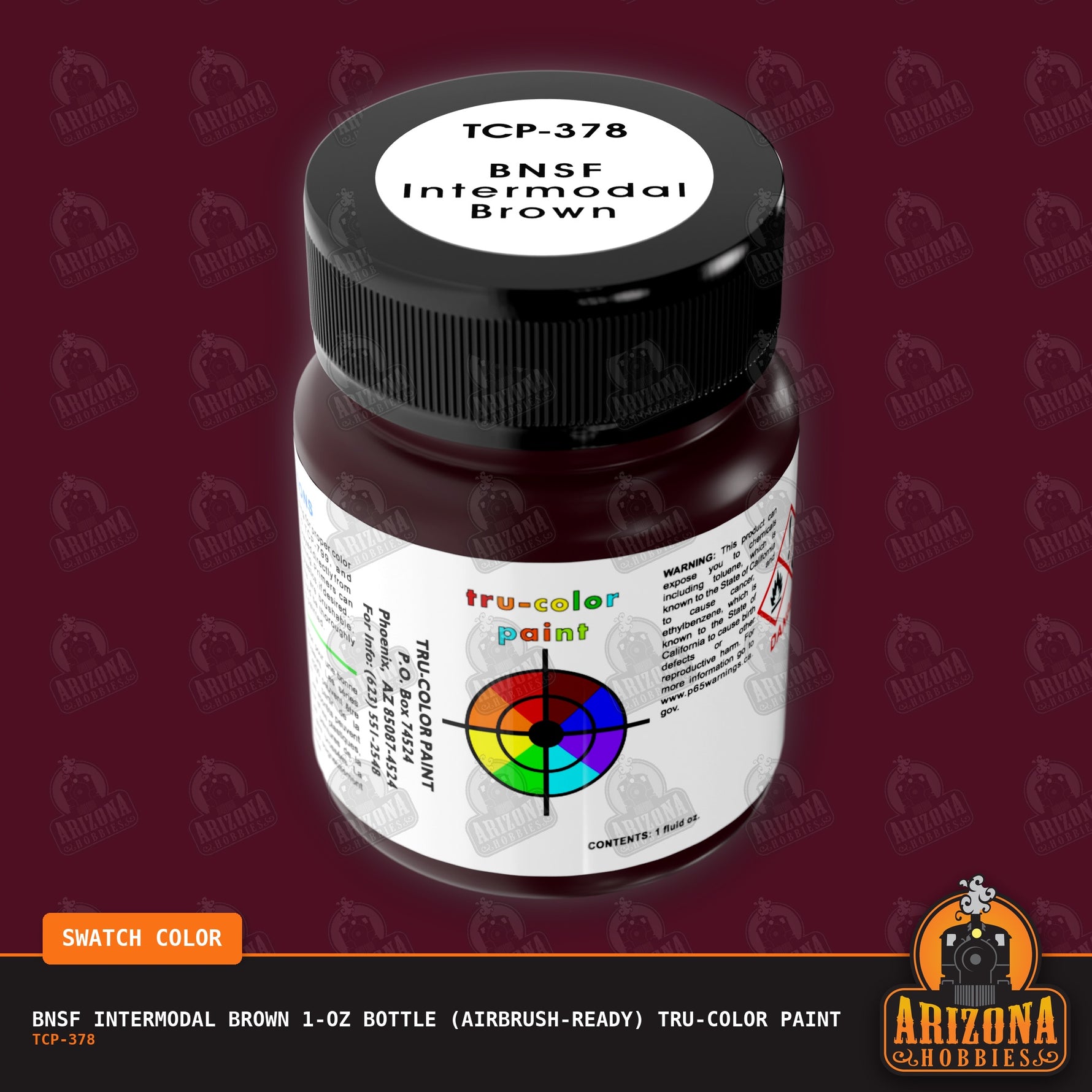 BNSF INTERMODAL BROWN 1-oz bottle (Airbrush-ready) Tru-Color Paint