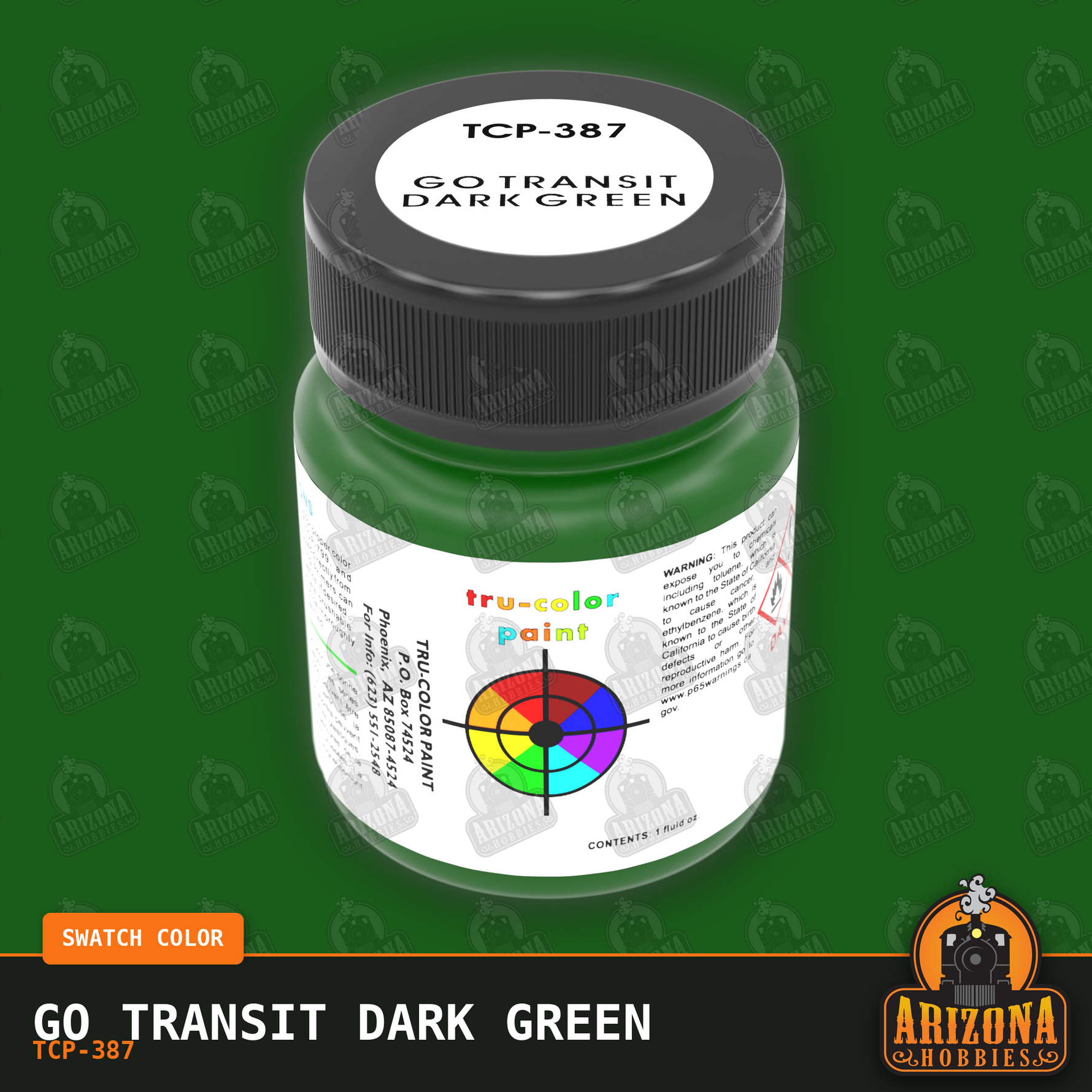 GO Transit DARK GREEN 1-oz bottle (Airbrush-ready) Tru-Color Paint