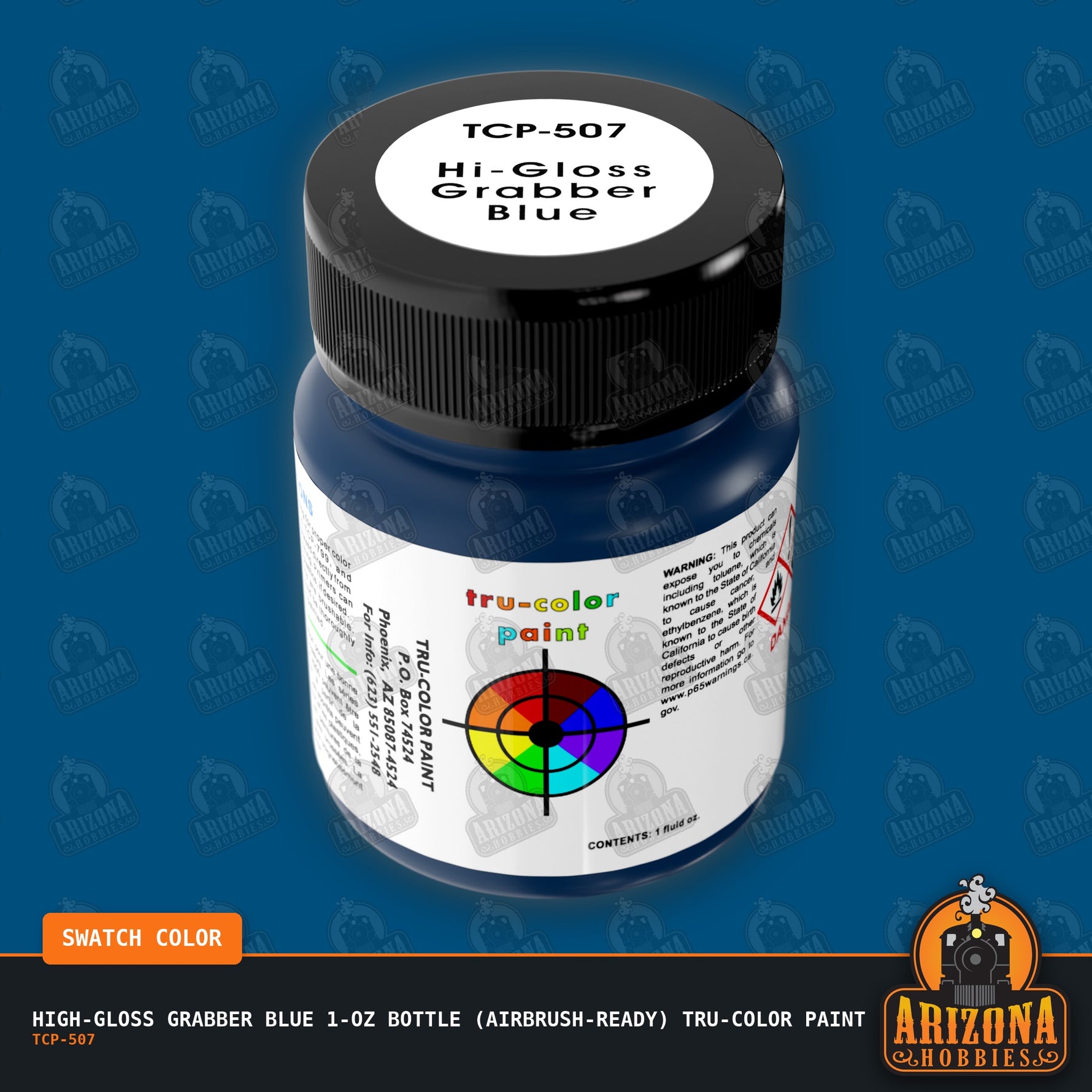 High-Gloss GRABBER BLUE 1-oz bottle (Airbrush-ready) Tru-Color Paint