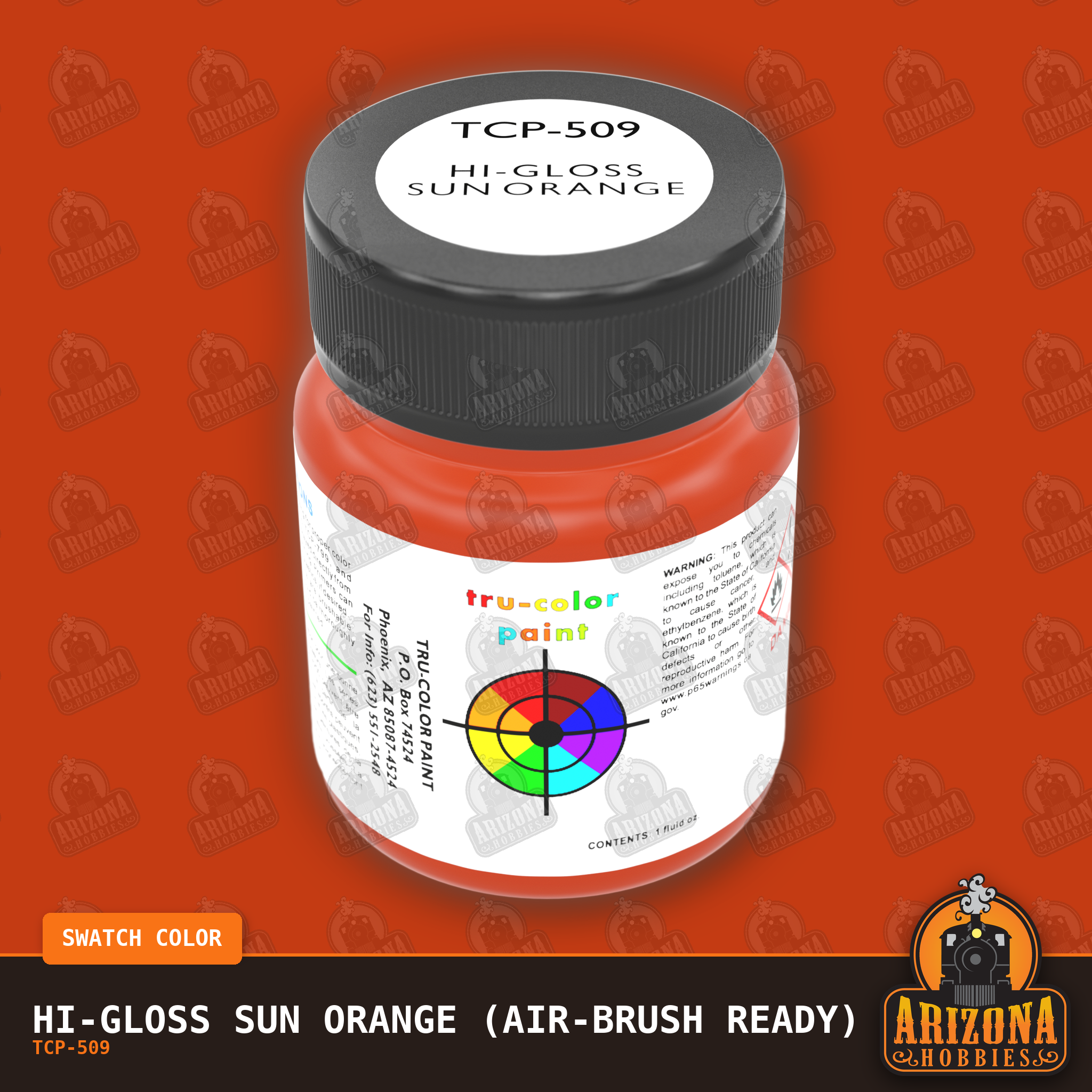 High-Gloss SUN ORANGE 1-oz bottle (Air-brush) Tru-Color Paint