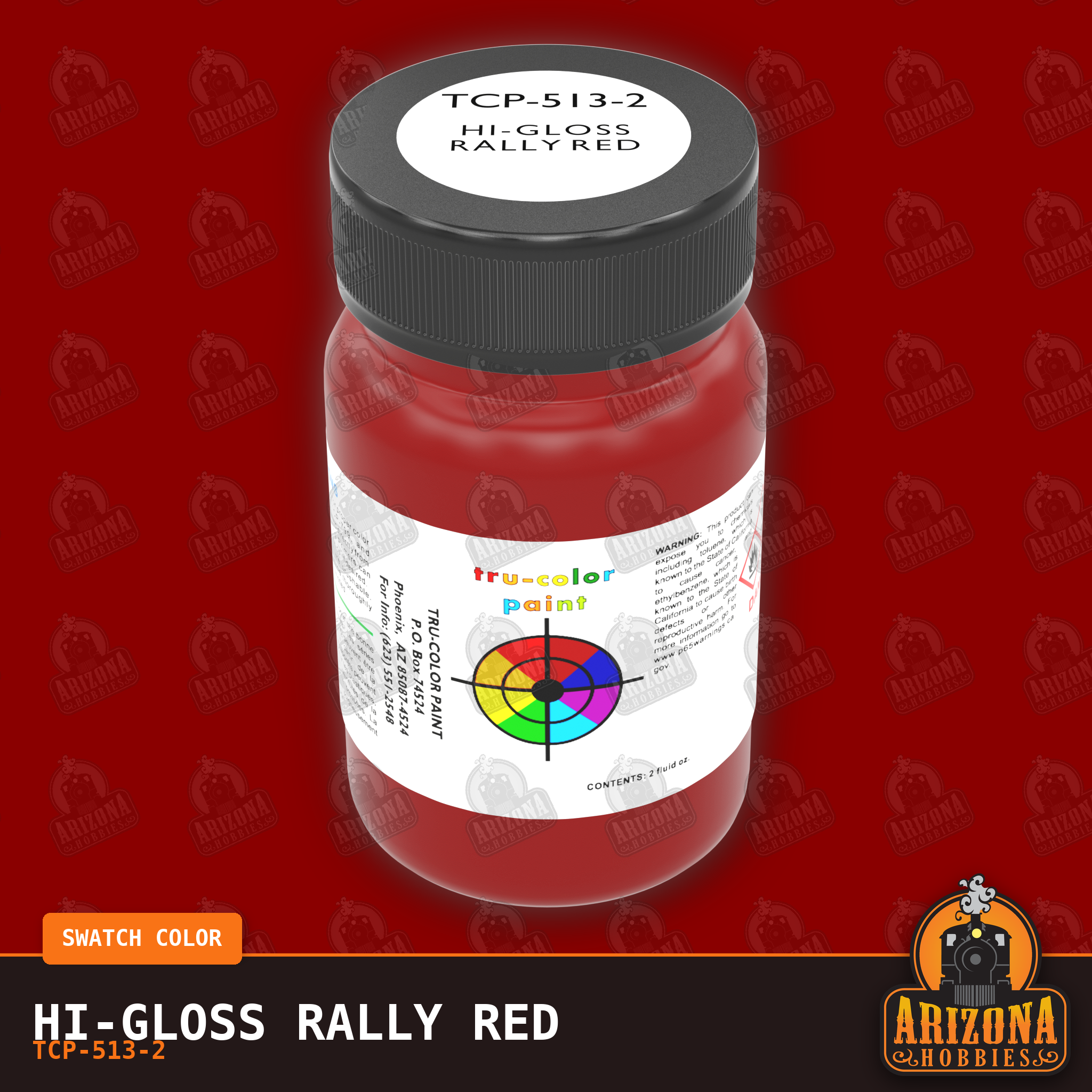 High-Gloss RALLY RED 2-oz bottle (Air-brush) Tru-Color Paint SPECIAL ORDER ONLY