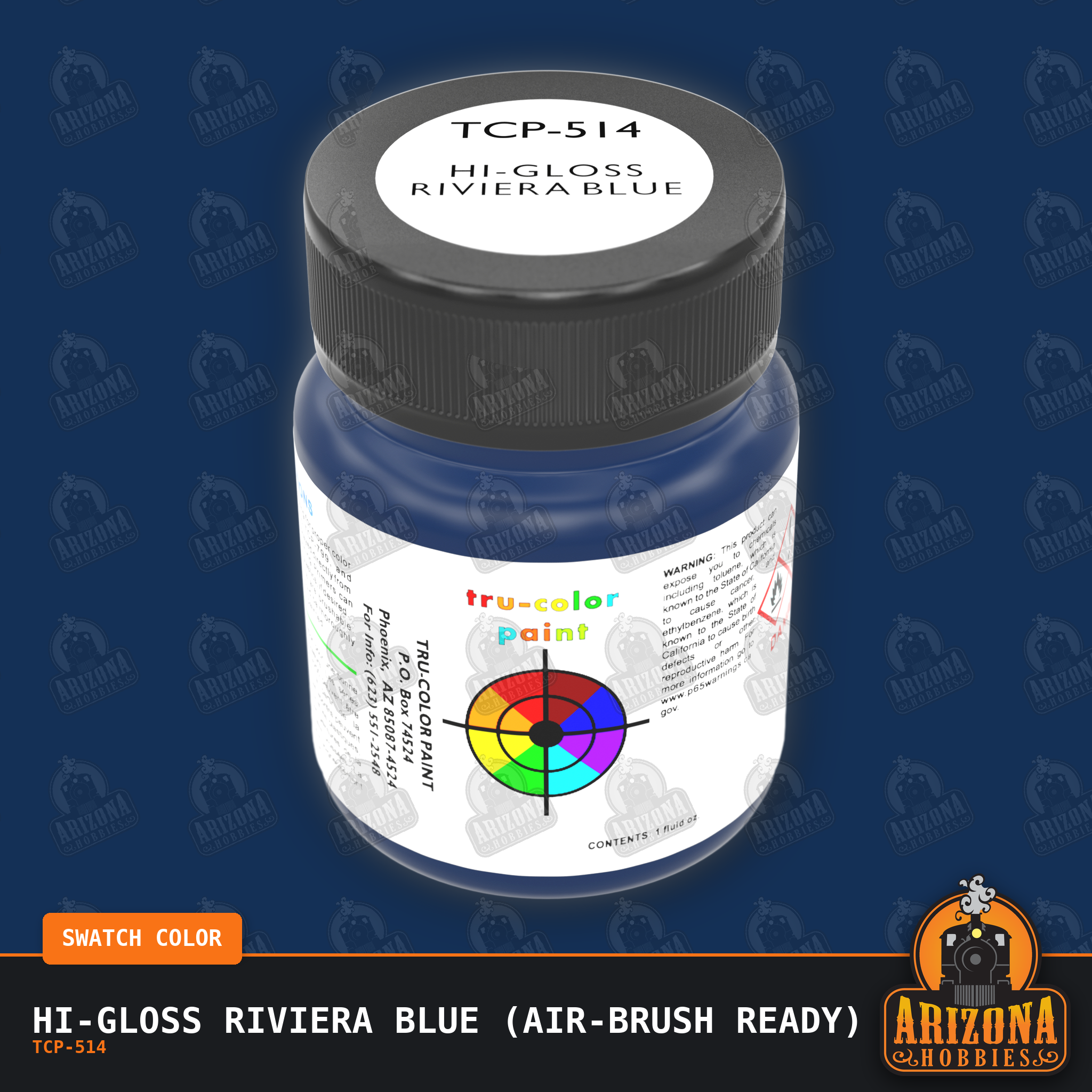 High-Gloss RIVIERA BLUE 1-oz bottle (Air-brush) Tru-Color Paint