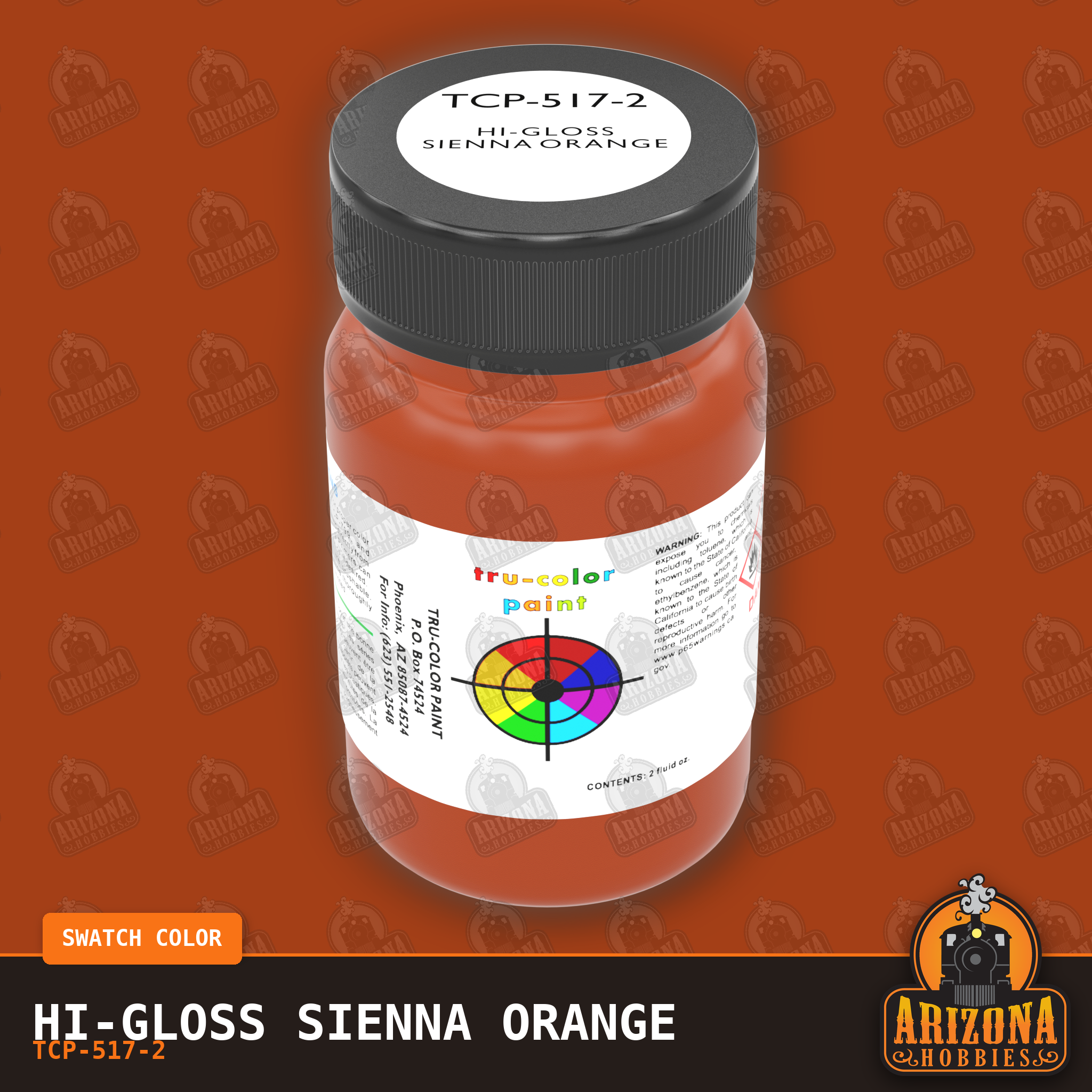 High-Gloss SIENNA ORANGE 2-oz bottle (Air-brush) Tru-Color Paint SPECIAL ORDER ONLY