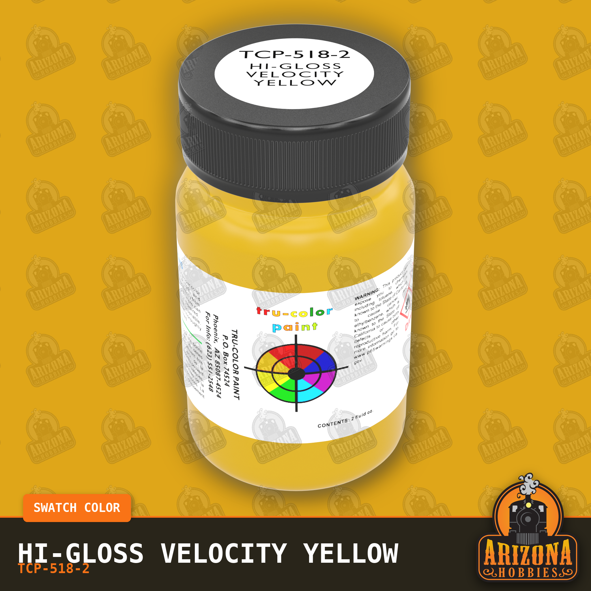 High-Gloss VELOCITY YELLOW 2-oz bottle (Air-brush) Tru-Color Paint SPECIAL ORDER ONLY