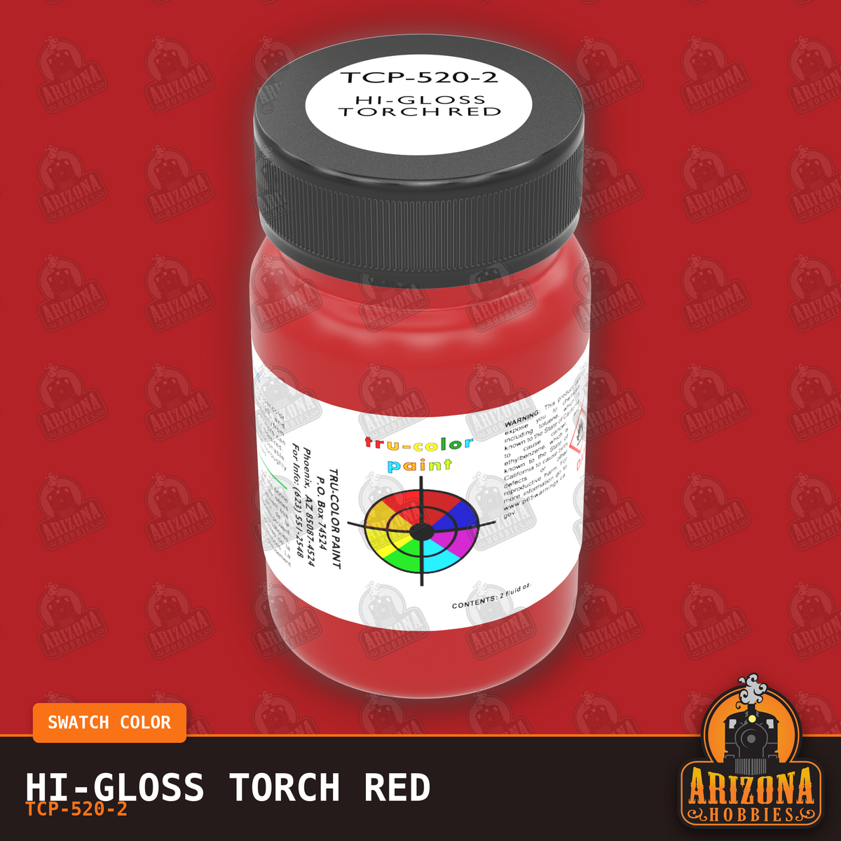 High-Gloss TORCH RED 2-oz bottle (Air-brush) Tru-Color Paint SPECIAL ORDER ONLY