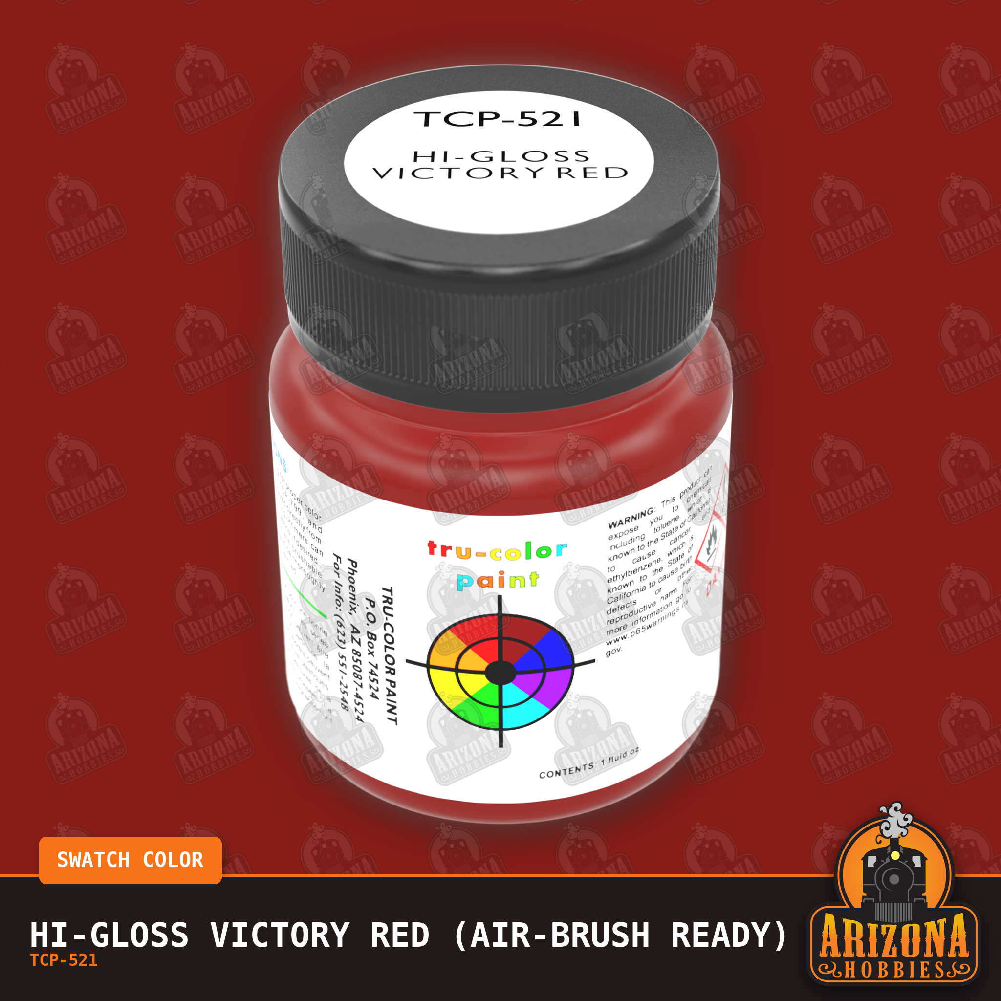 High-Gloss VICTORY RED 1-oz bottle (Air-brush) Tru-Color Paint