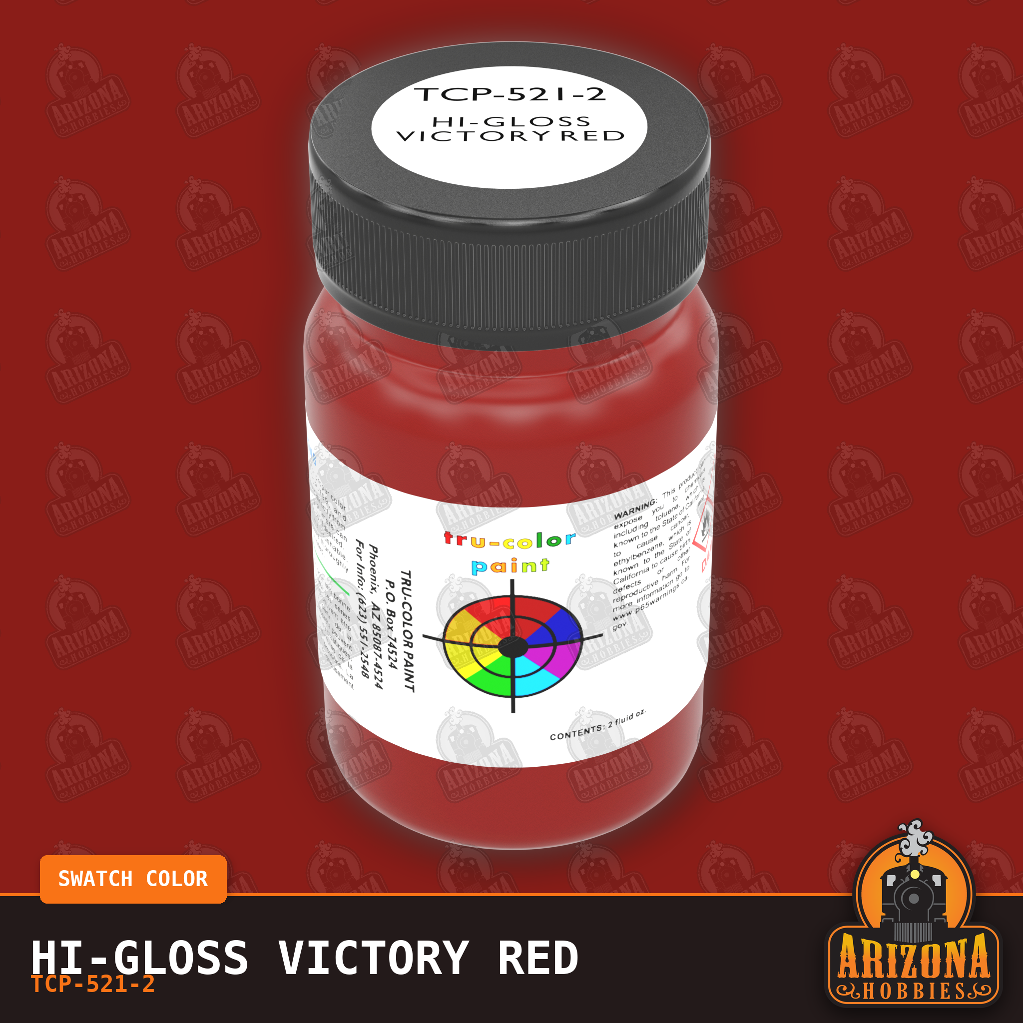 High-Gloss VICTORY RED 2-oz bottle (Air-brush) Tru-Color Paint SPECIAL ORDER ONLY