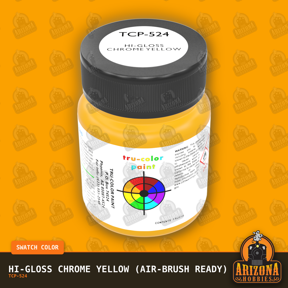 High-Gloss CHROME YELLOW 1-oz bottle (Air-brush) Tru-Color Paint