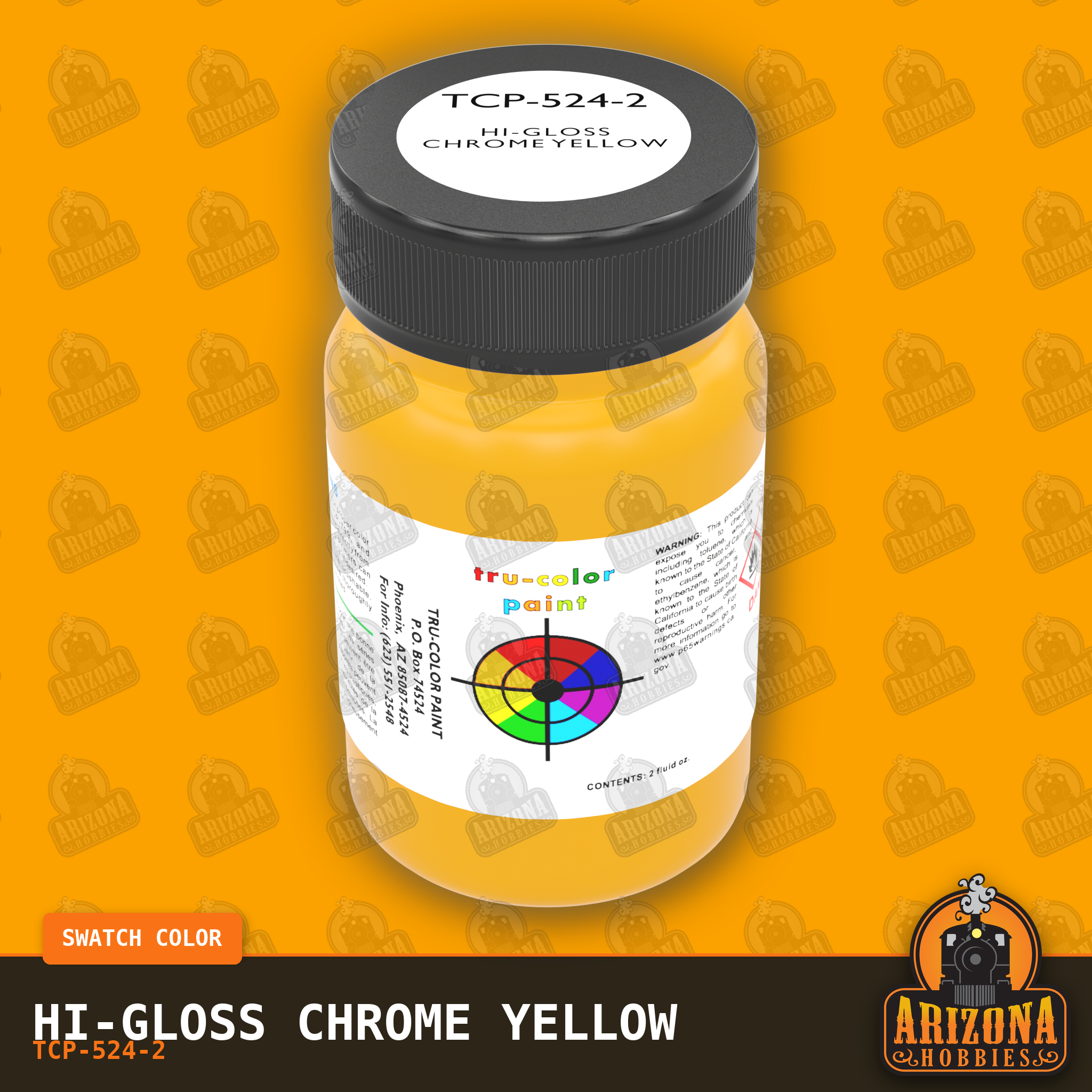 High-Gloss CHROME YELLOW 2-oz bottle (Air-brush) Tru-Color Paint SPECIAL ORDER ONLY