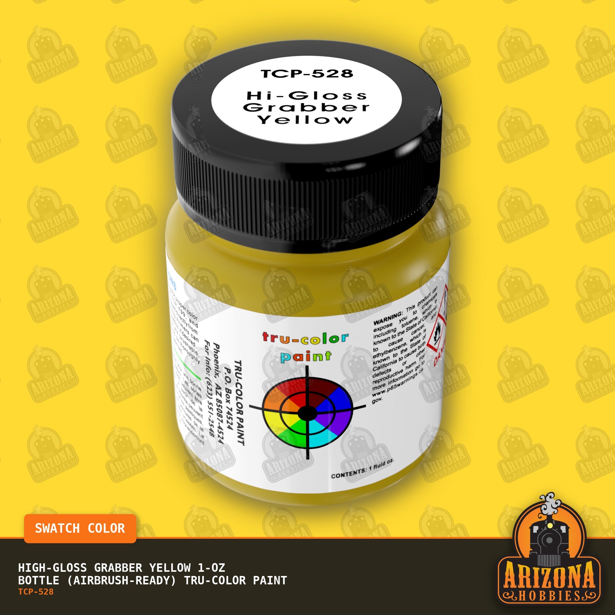 High-Gloss GRABBER YELLOW 1-oz bottle (Airbrush-ready) Tru-Color Paint