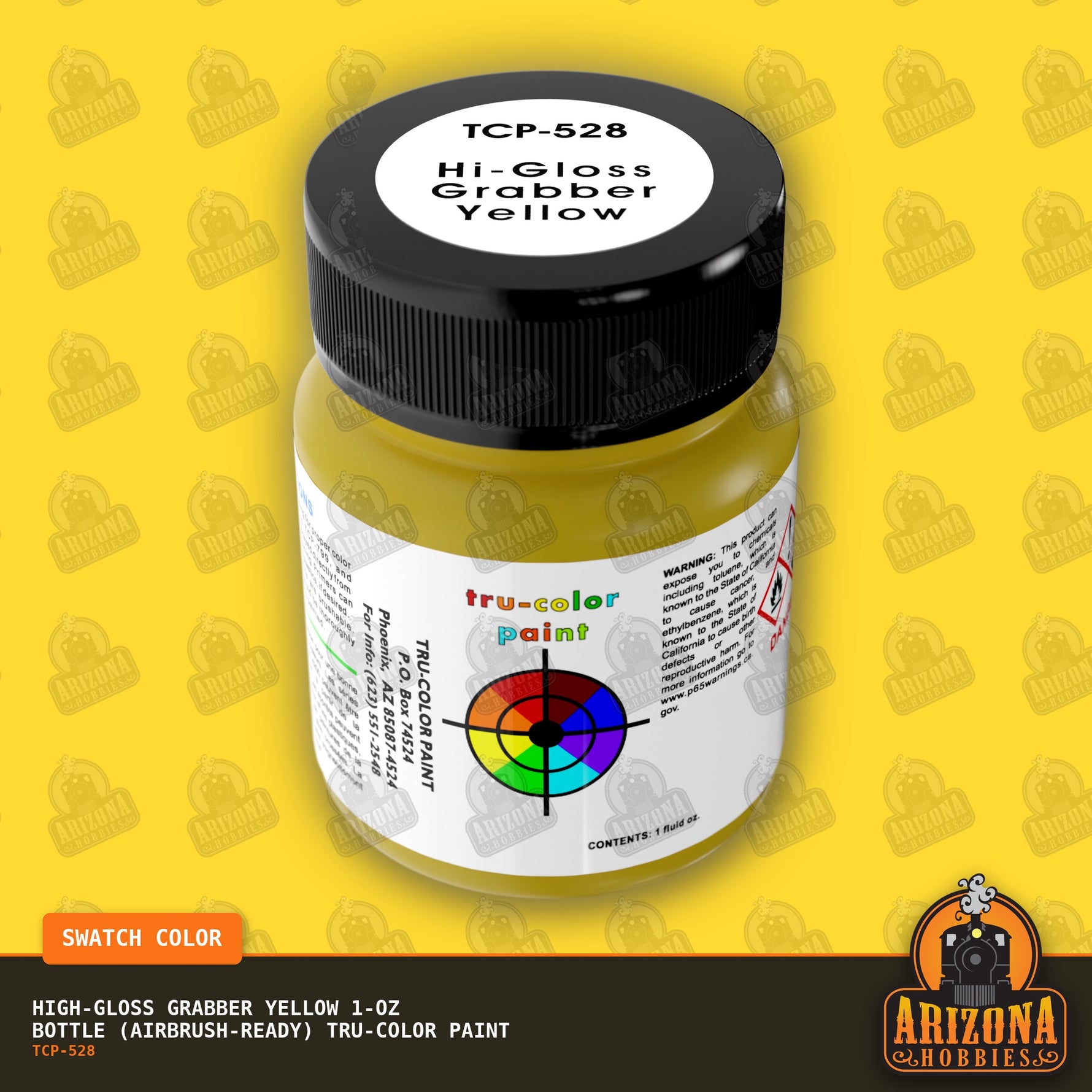 High-Gloss GRABBER YELLOW 1-oz bottle (Airbrush-ready) Tru-Color Paint