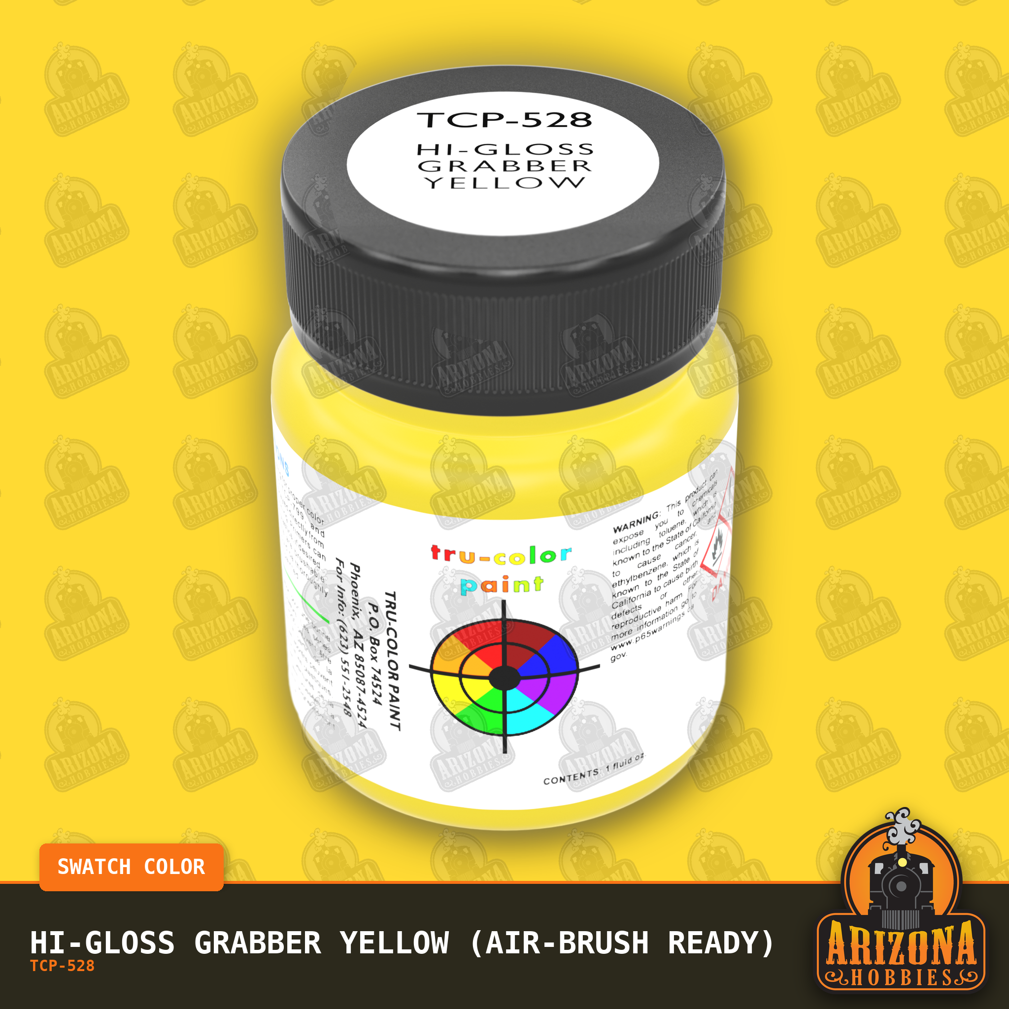 High-Gloss GRABBER YELLOW 1-oz bottle (Air-brush) Tru-Color Paint