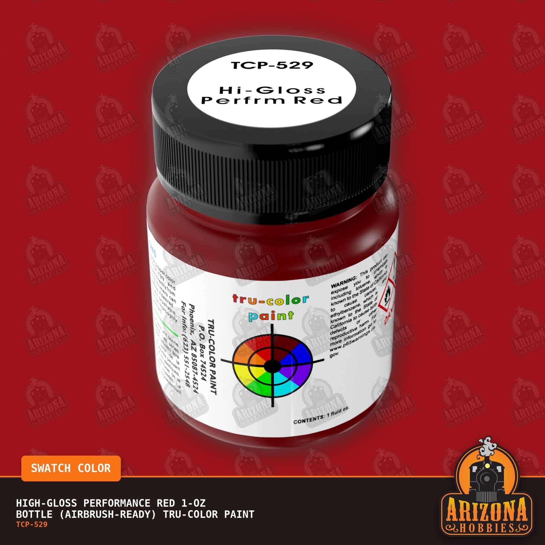 High-Gloss PERFORMANCE RED 1-oz bottle (Airbrush-ready) Tru-Color Paint