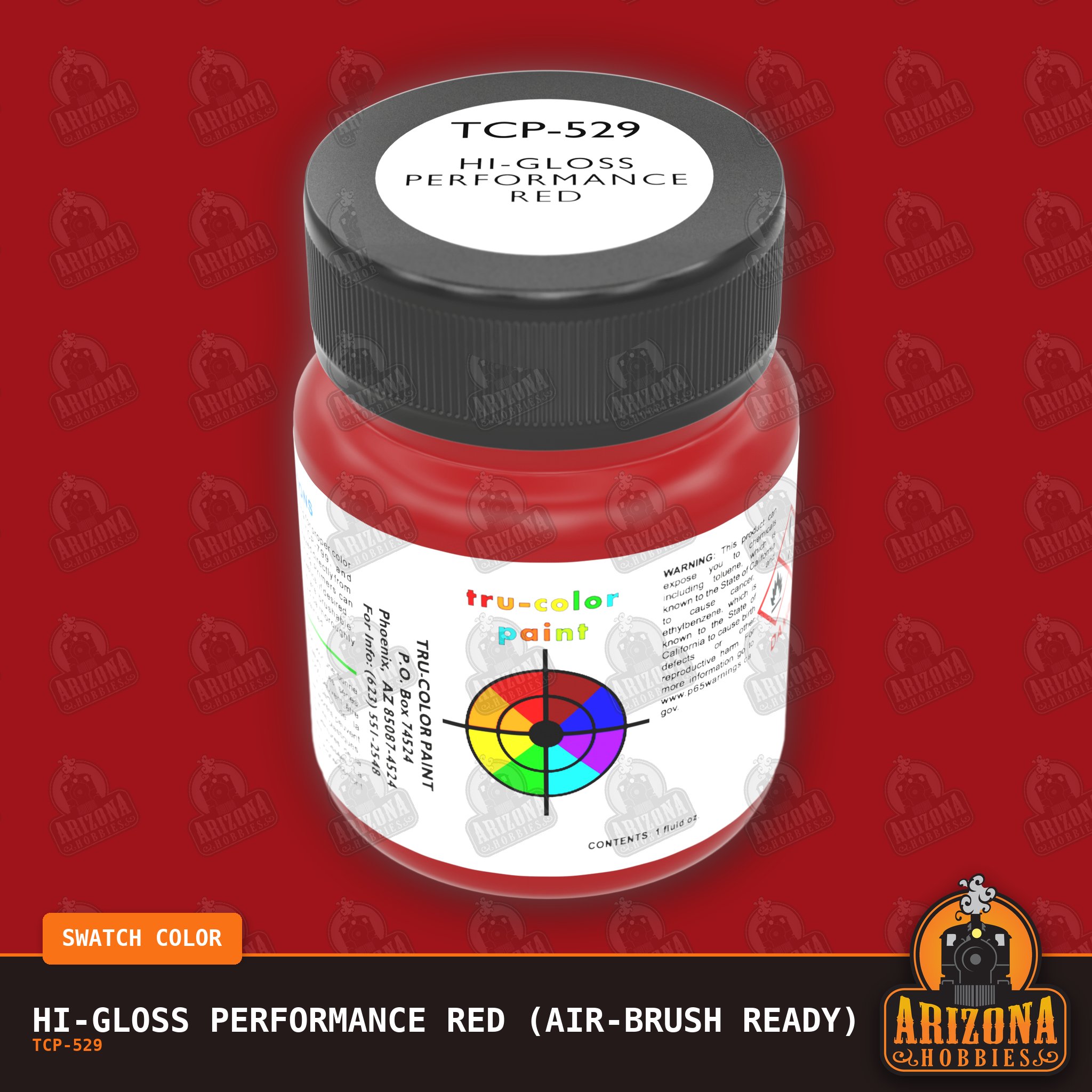 High-Gloss PERFORMANCE RED 1-oz bottle (Air-brush) Tru-Color Paint