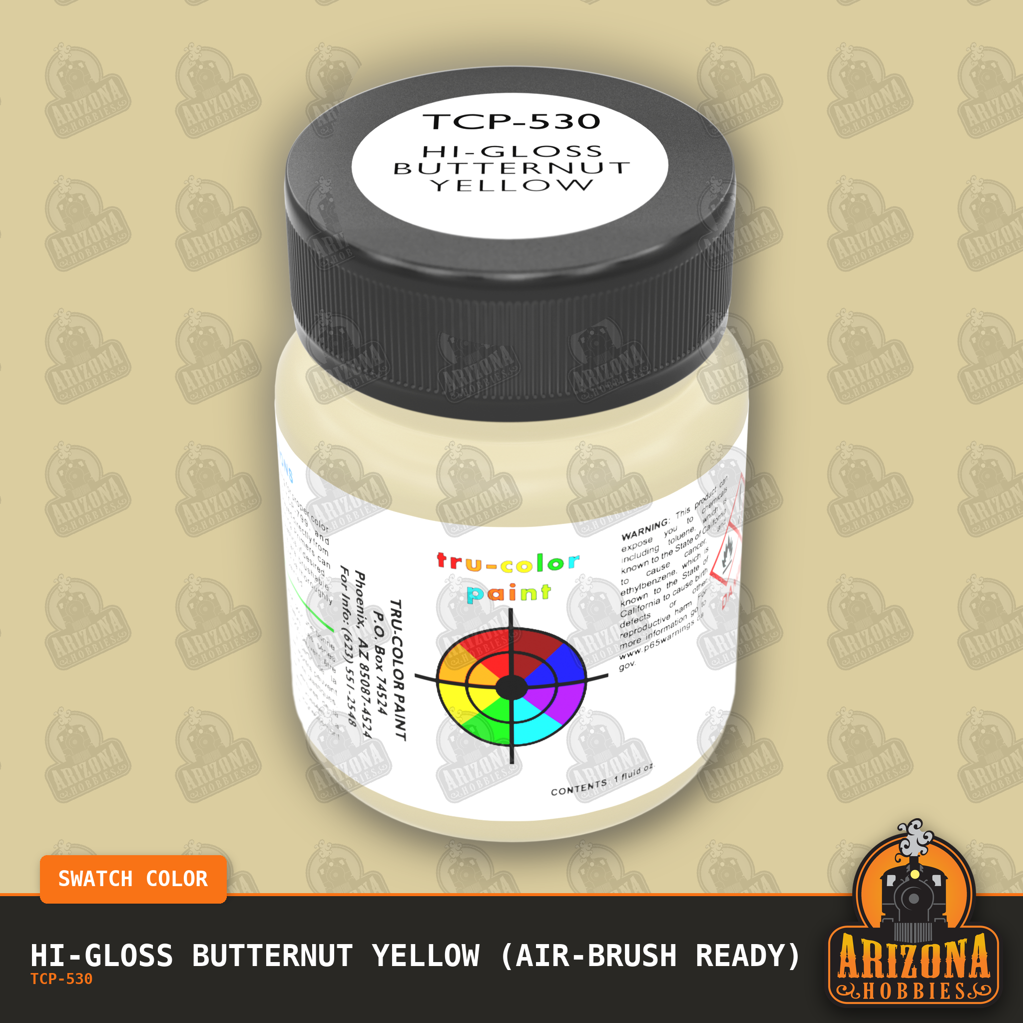 High-Gloss BUTTERNUT YELLOW 1-oz bottle (Air-brush) Tru-Color Paint