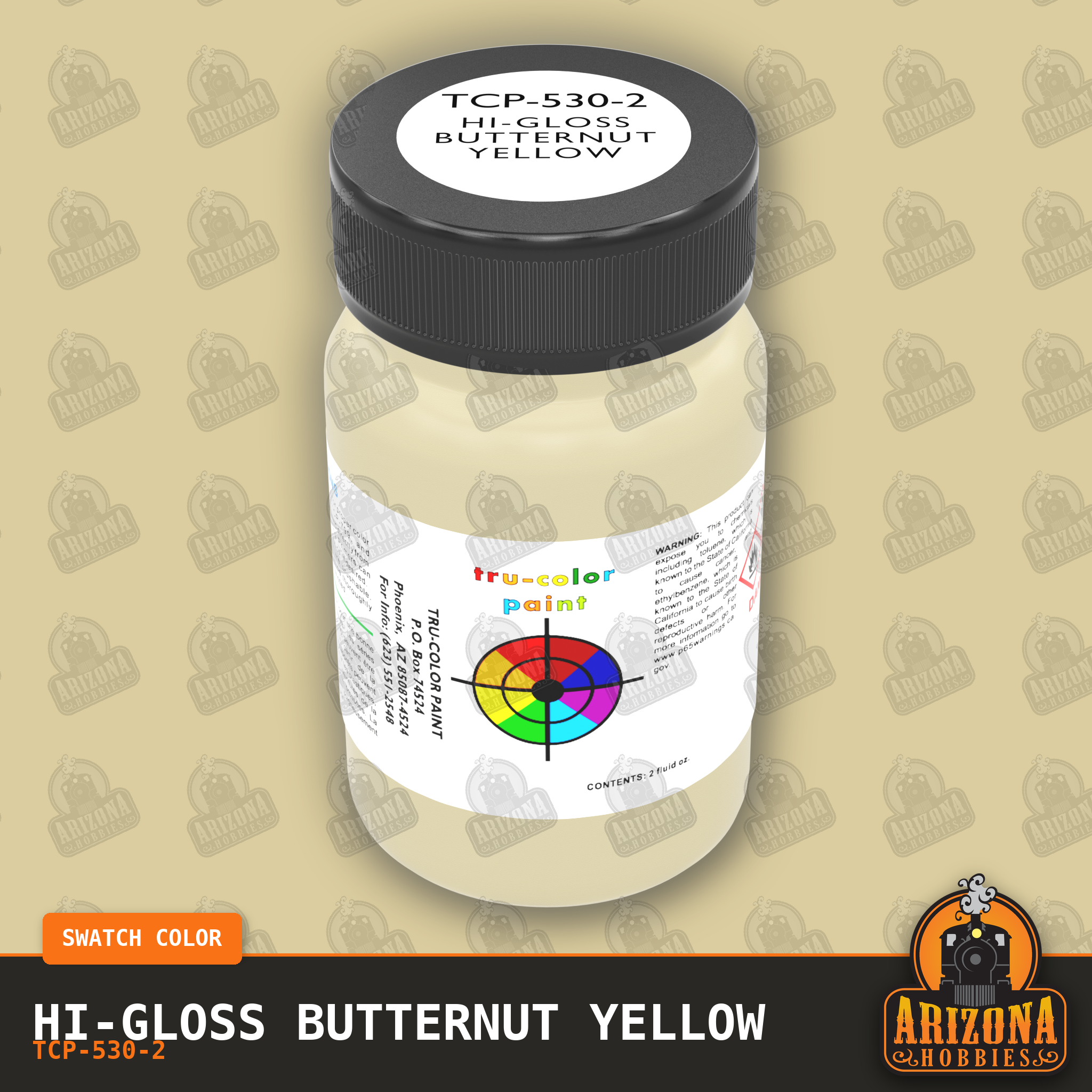 High-Gloss BUTTERNUT YELLOW 2-oz bottle (Air-brush) Tru-Color Paint SPECIAL ORDER ONLY