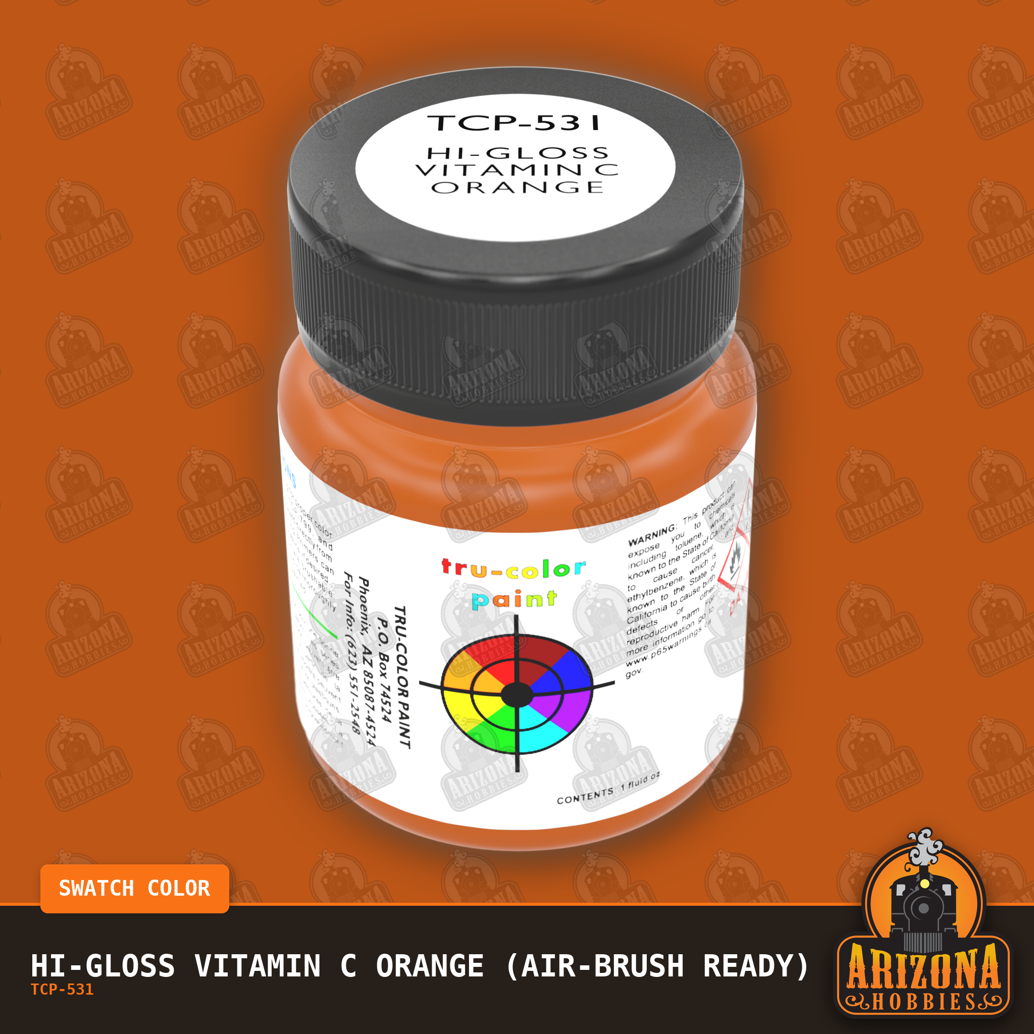 High-Gloss VITAMIN C ORANGE 1-oz bottle (Air-brush) Tru-Color Paint