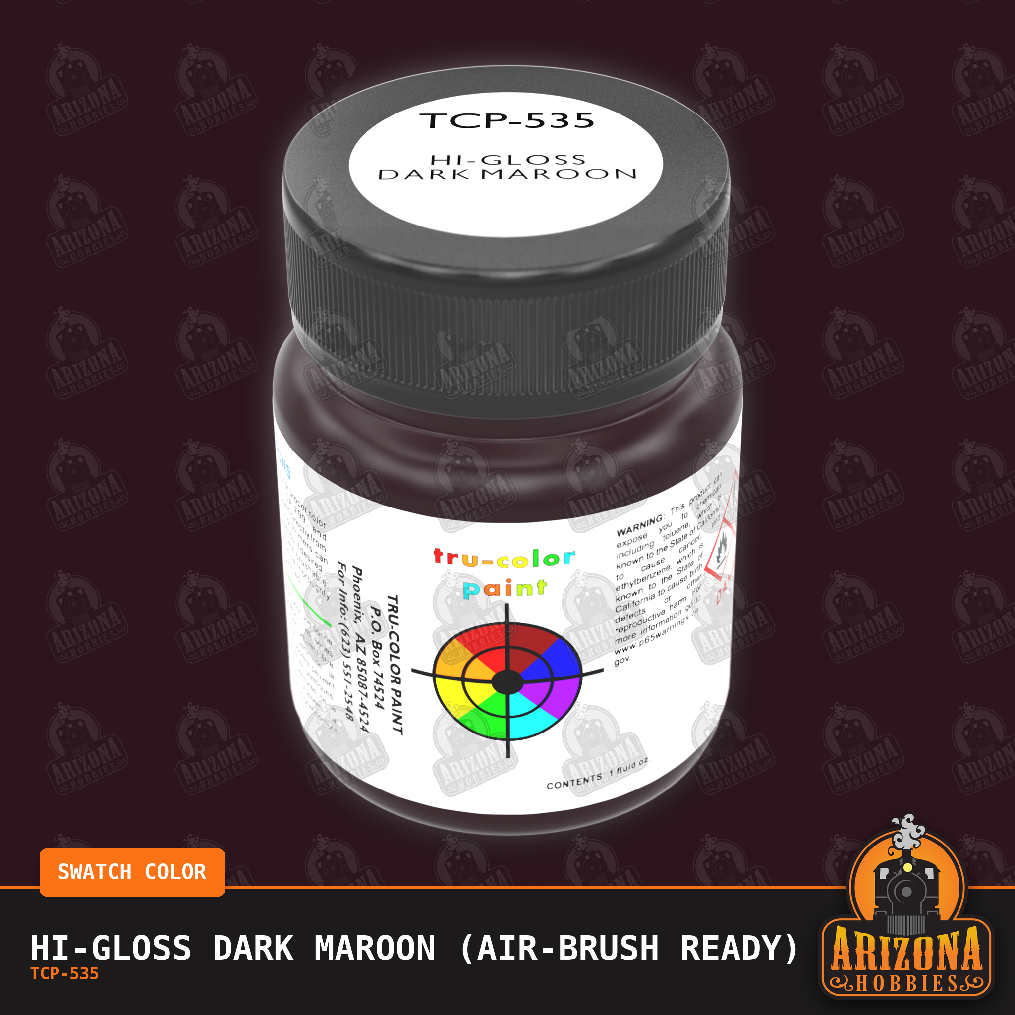 High-Gloss DARK MAROON 1-oz bottle (Air-brush) Tru-Color Paint