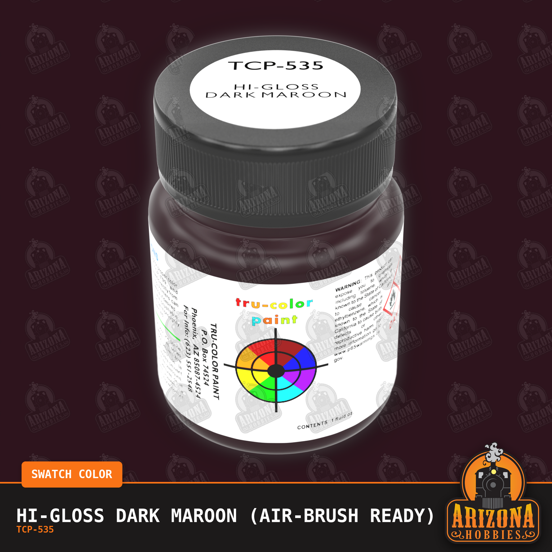 High-Gloss DARK MAROON 1-oz bottle (Air-brush) Tru-Color Paint