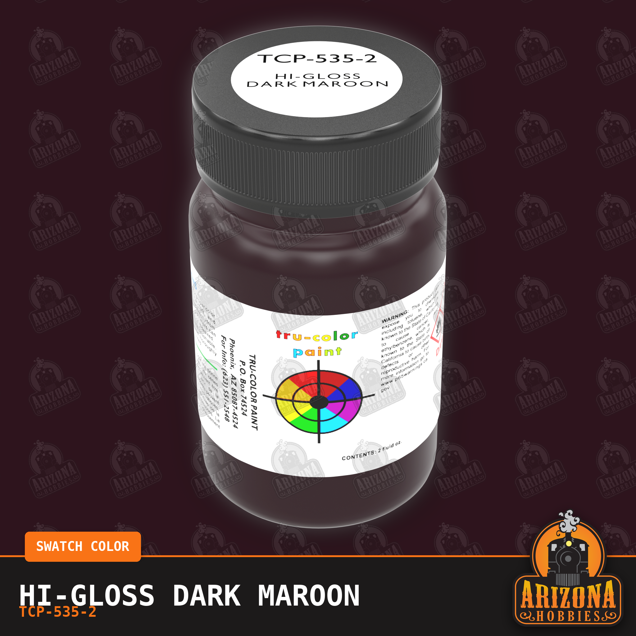 High-Gloss DARK MAROON 2-oz bottle (Air-brush) Tru-Color Paint SPECIAL ORDER ONLY