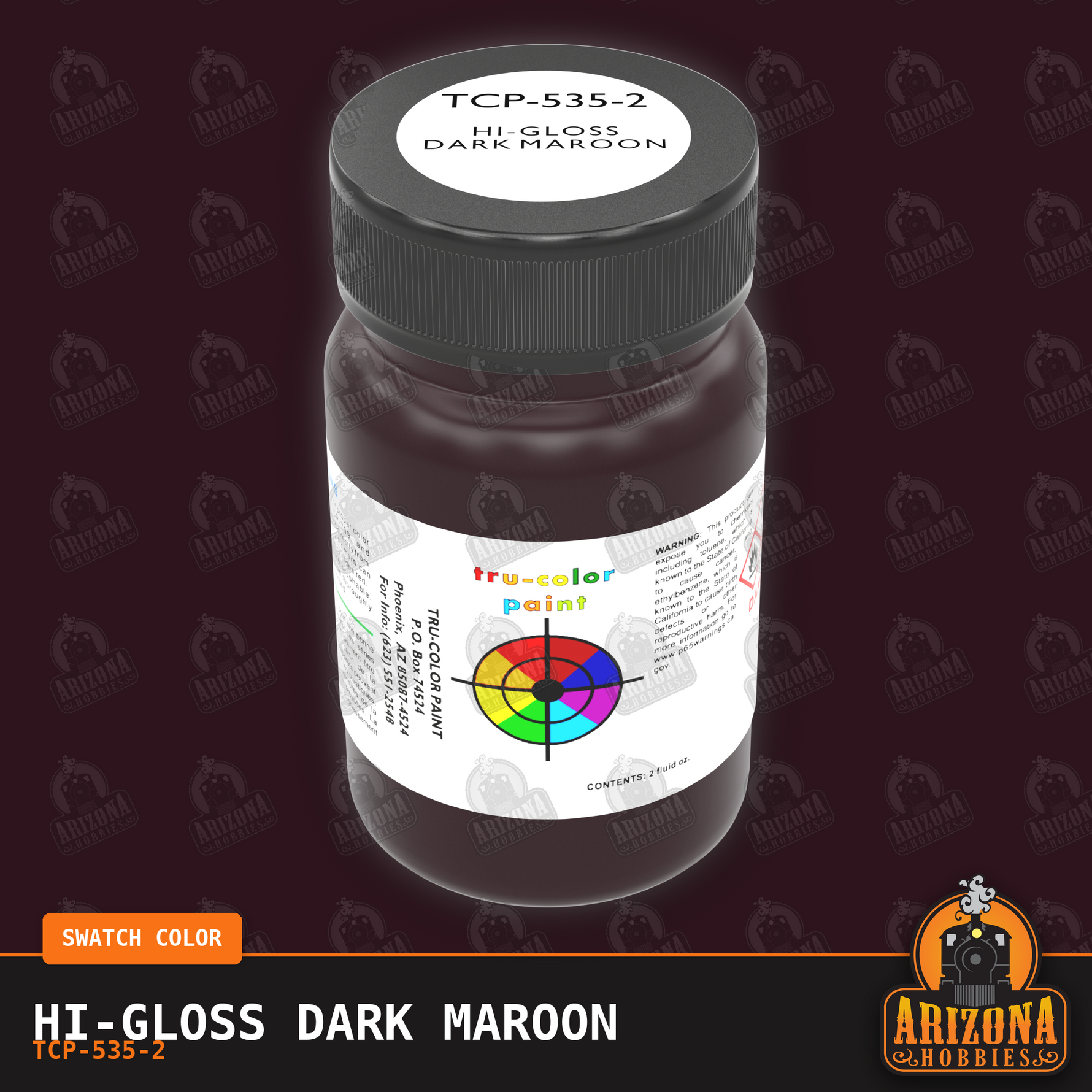 High-Gloss DARK MAROON 2-oz bottle (Air-brush) Tru-Color Paint SPECIAL ORDER ONLY