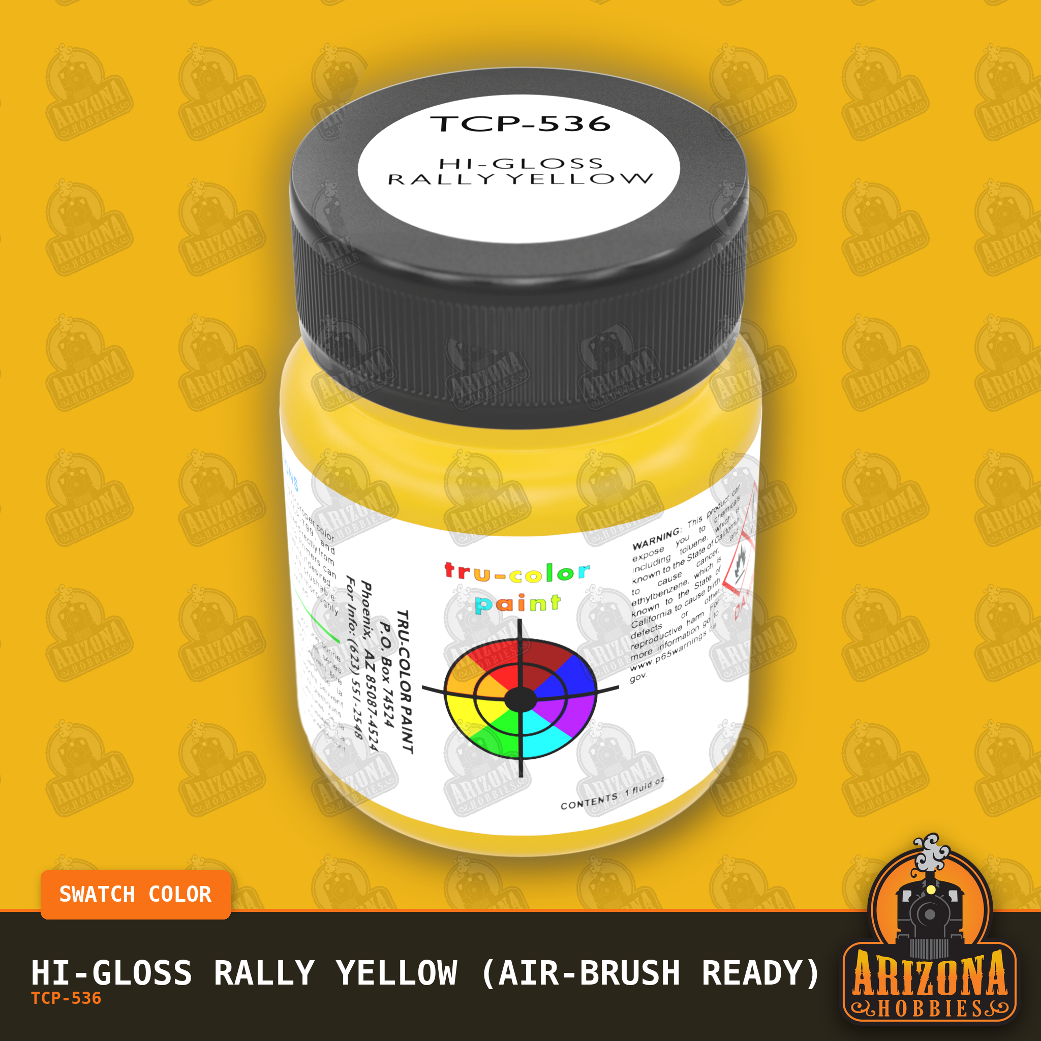 High-Gloss RALLY YELLOW 1-oz bottle (Air-brush) Tru-Color Paint
