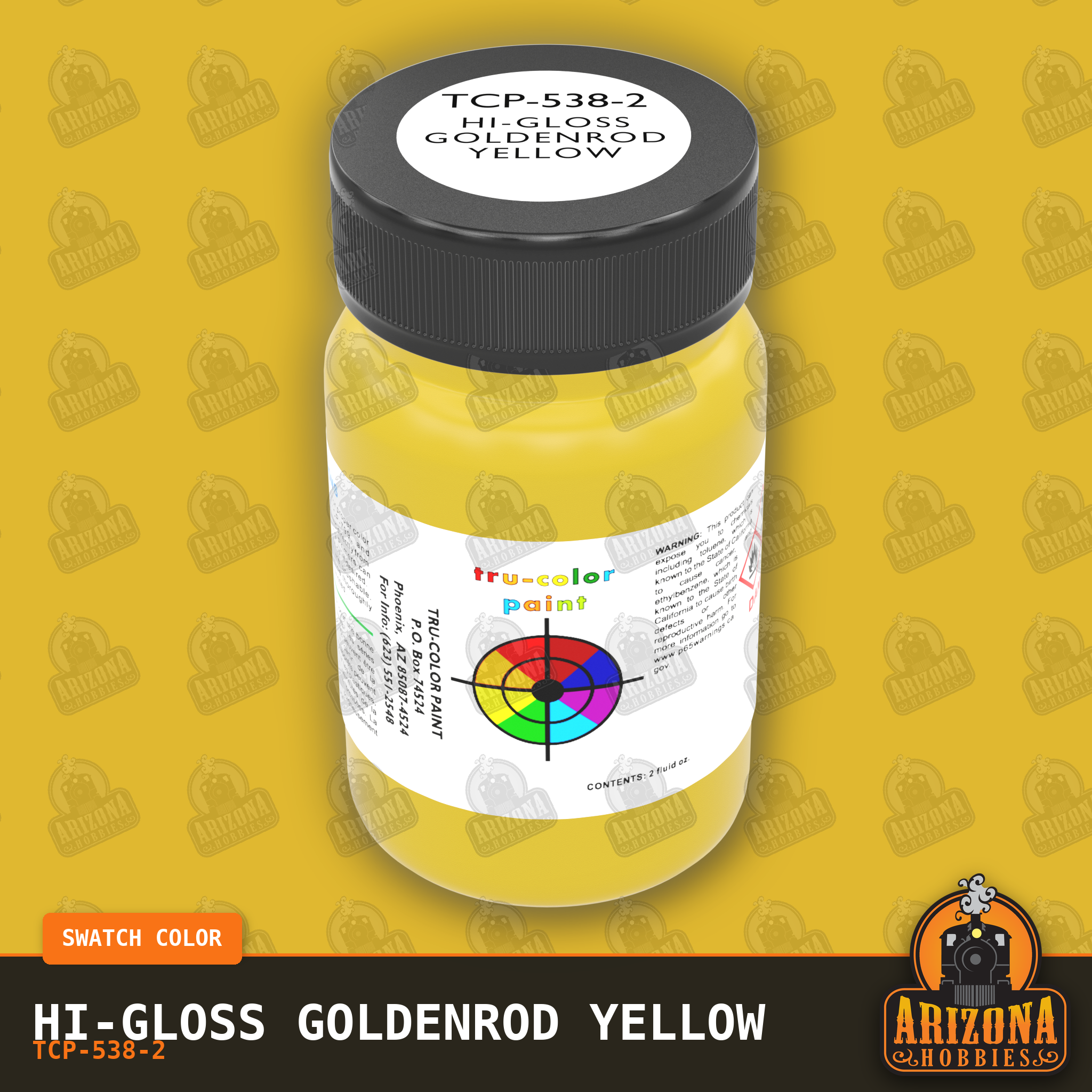 High-Gloss GOLDENROD YELLOW 2-oz bottle (Air-brush) Tru-Color Paint SPECIAL ORDER ONLY