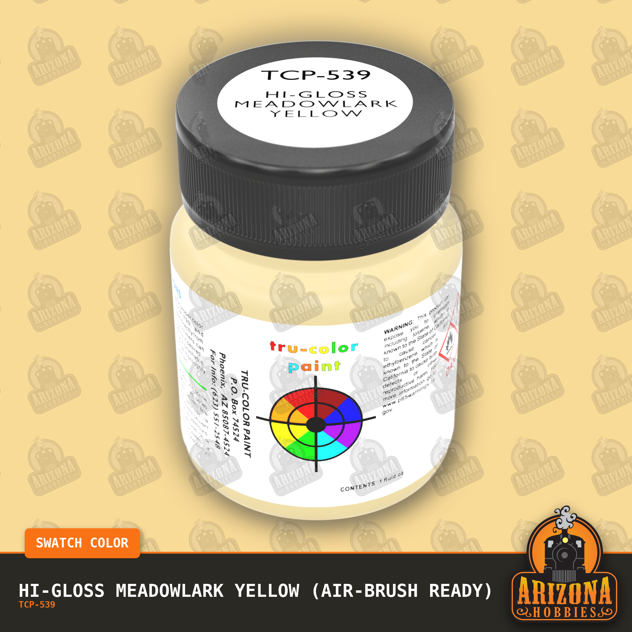 High-Gloss MEADOWLARK YELLOW 1-oz bottle (Air-brush) Tru-Color Paint