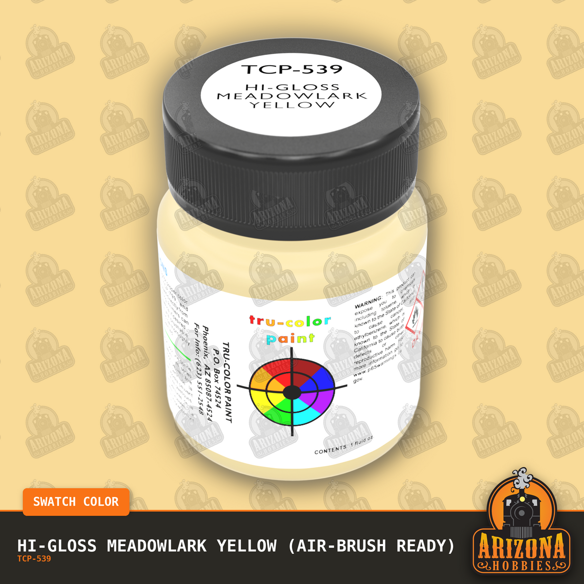 High-Gloss MEADOWLARK YELLOW 1-oz bottle (Air-brush) Tru-Color Paint