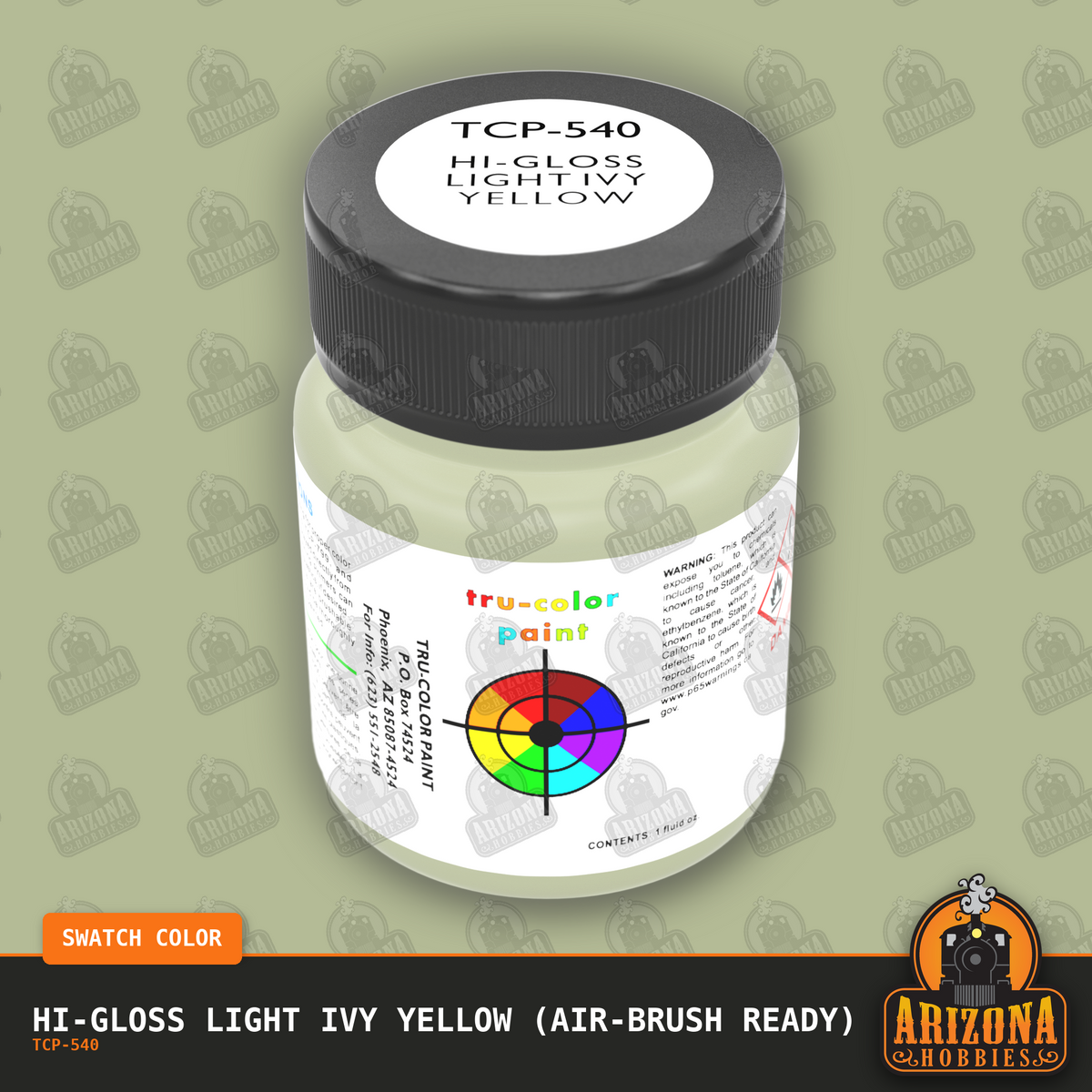 High-Gloss LIGHT IVY YELLOW 1-oz bottle (Air-brush) Tru-Color Paint