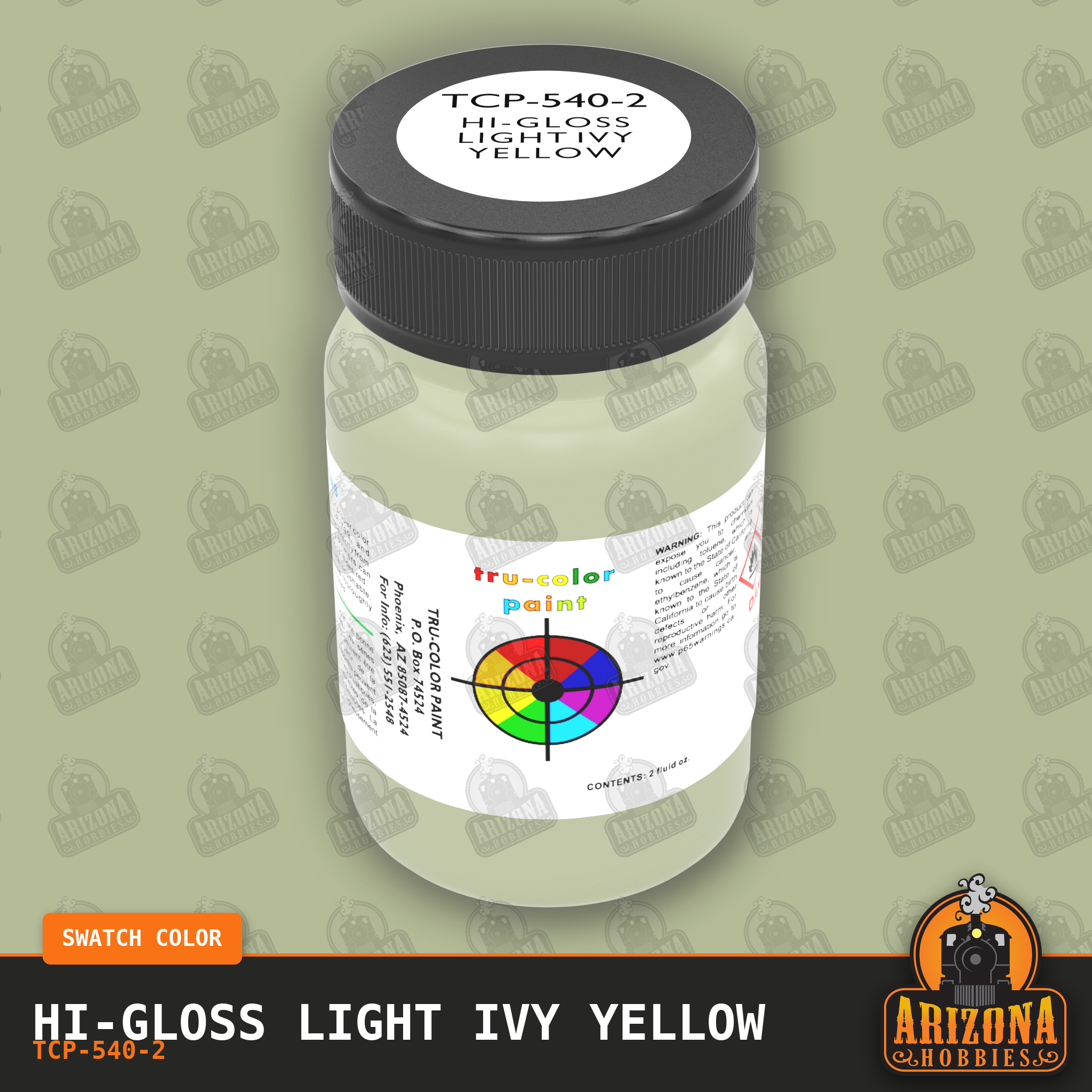 High-Gloss LIGHT IVY YELLOW 2-oz bottle (Air-brush) Tru-Color Paint SPECIAL ORDER ONLY