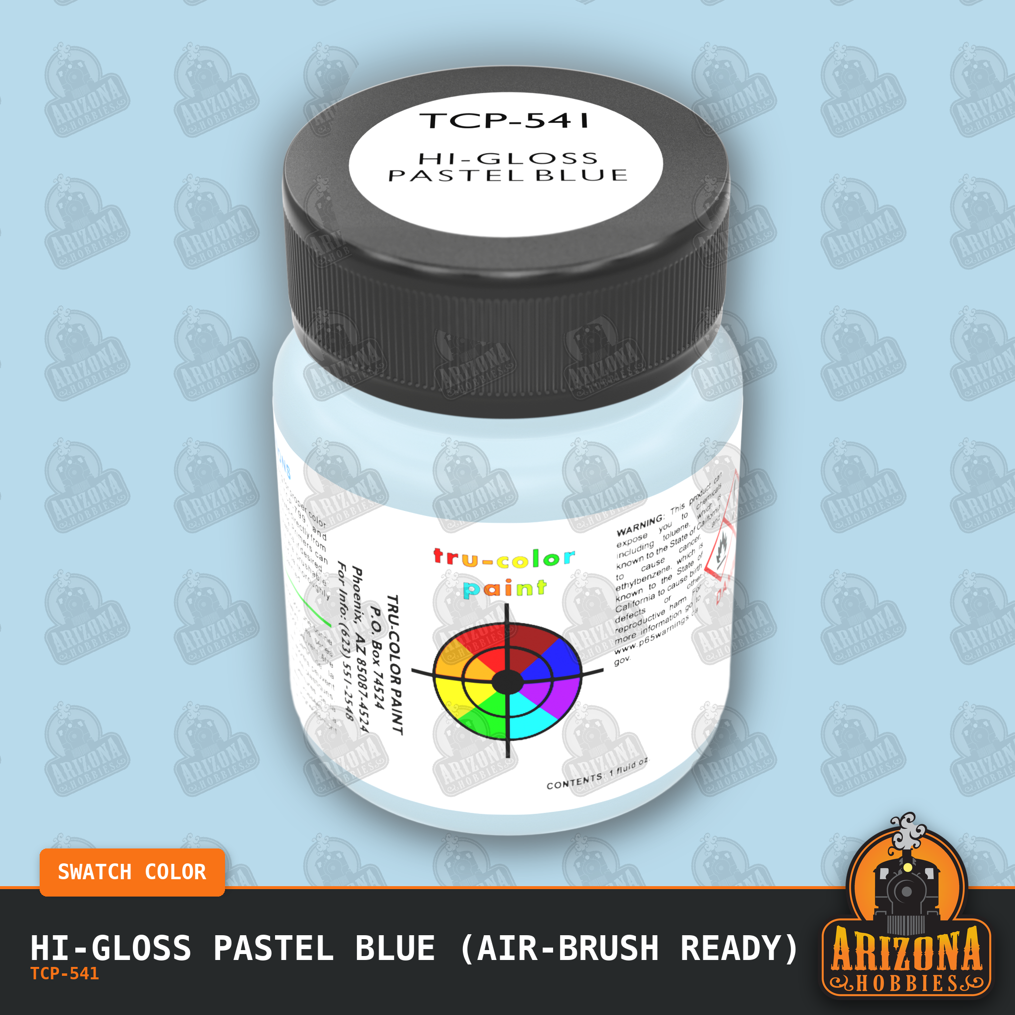 High-Gloss PASTEL BLUE 1-oz bottle (Air-brush) Tru-Color Paint