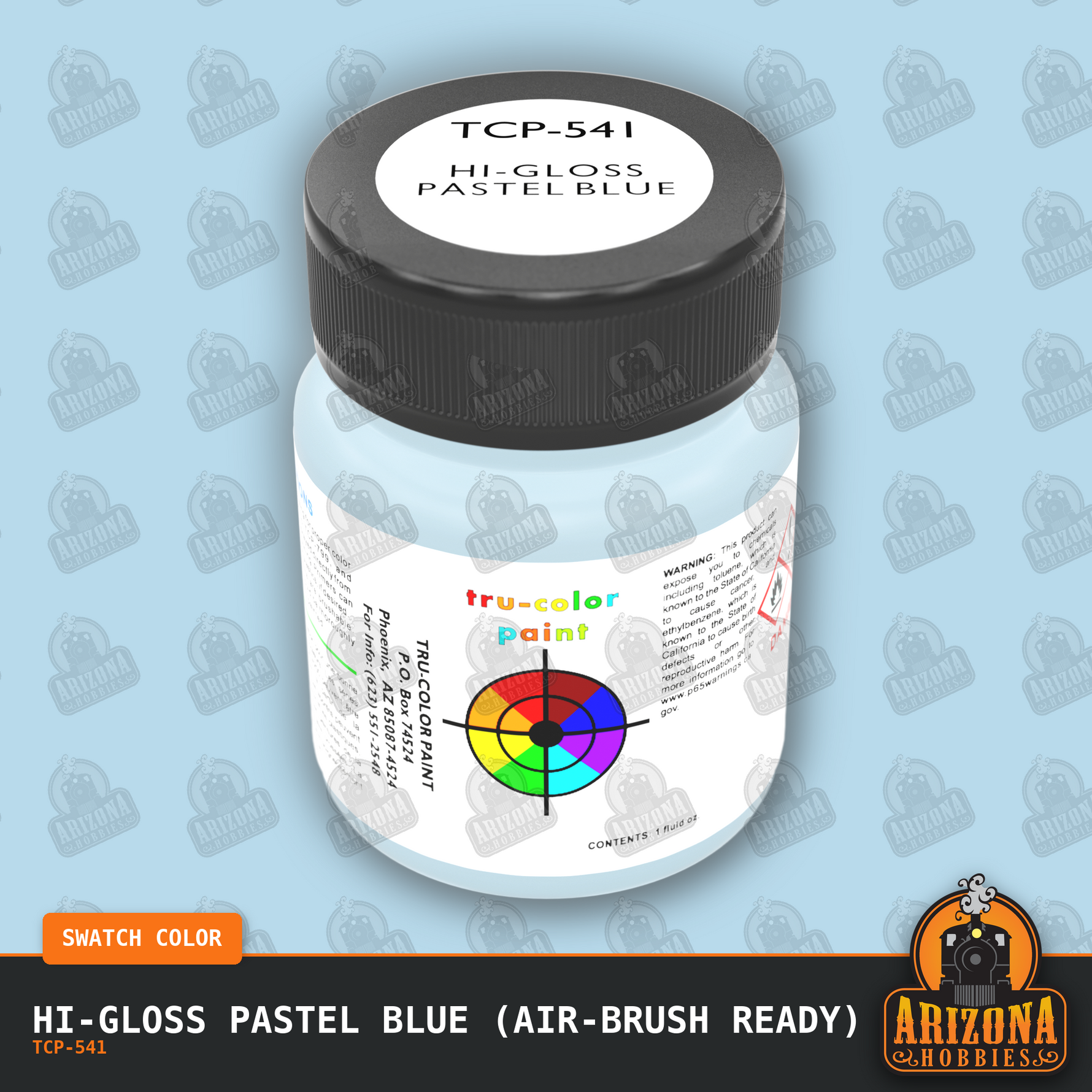 High-Gloss PASTEL BLUE 1-oz bottle (Air-brush) Tru-Color Paint