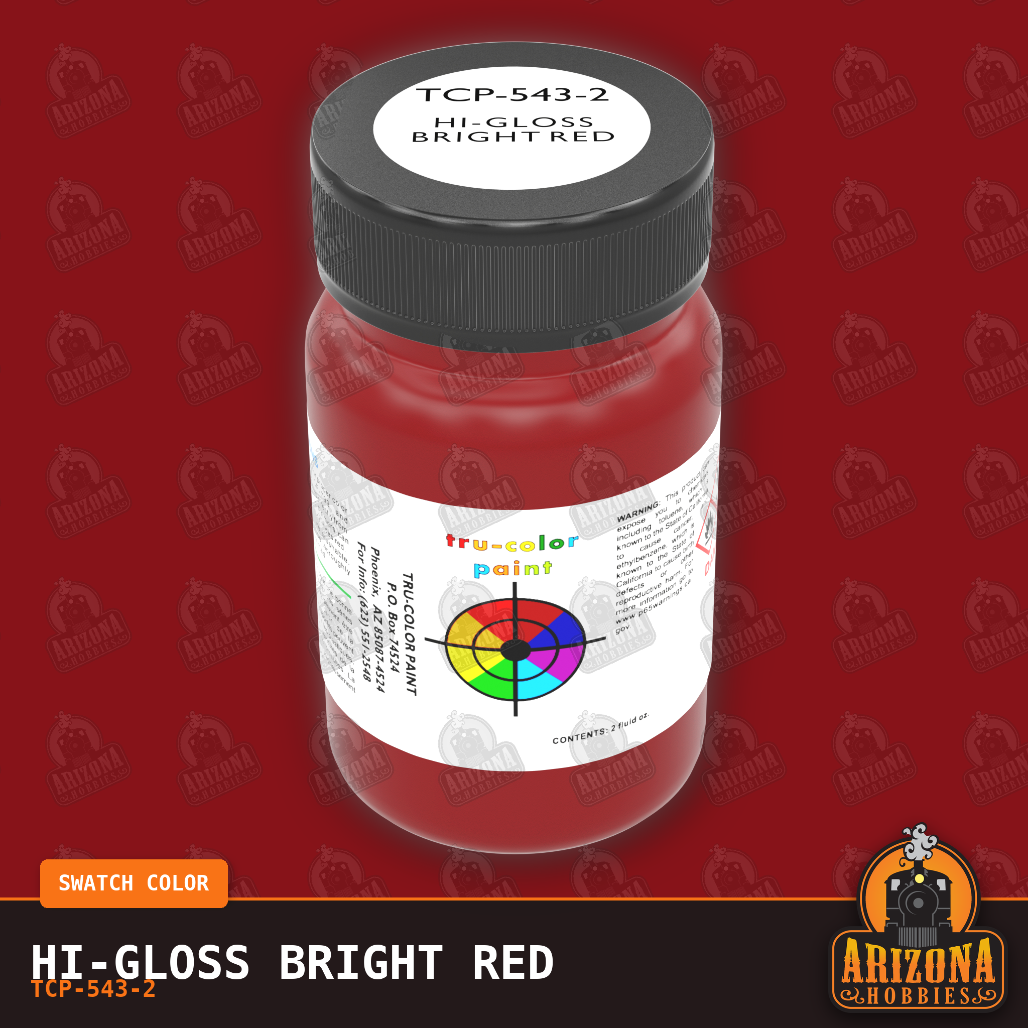 High-Gloss BRIGHT RED 2-oz bottle (Air-brush) Tru-Color Paint SPECIAL ORDER ONLY