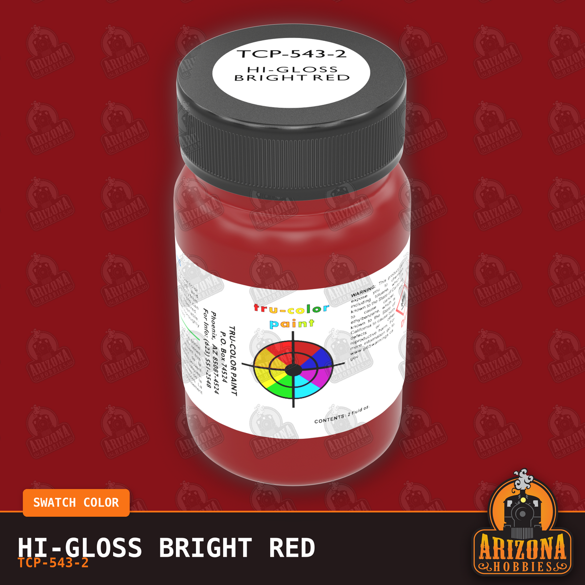 High-Gloss BRIGHT RED 2-oz bottle (Air-brush) Tru-Color Paint SPECIAL ORDER ONLY