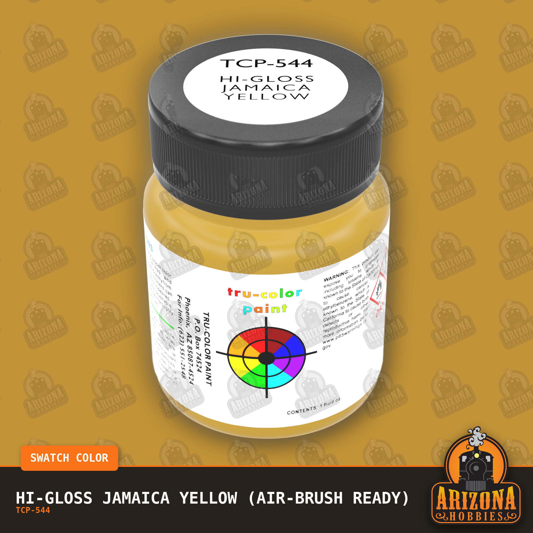 High-Gloss JAMAICA YELLOW 1-oz bottle (Air-brush) Tru-Color Paint