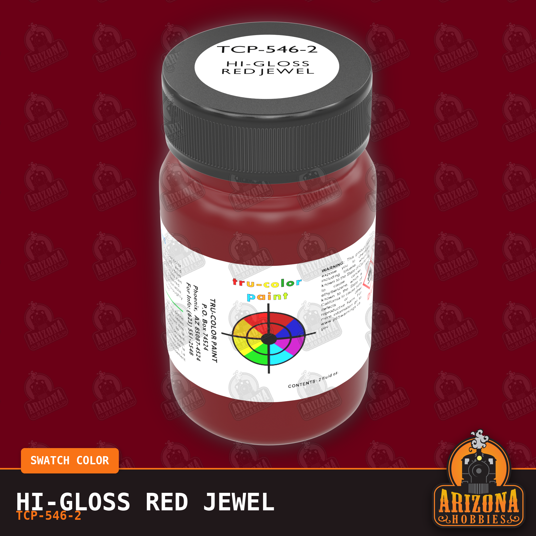 High-Gloss RED JEWEL 2-oz bottle (Air-brush) Tru-Color Paint SPECIAL ORDER ONLY