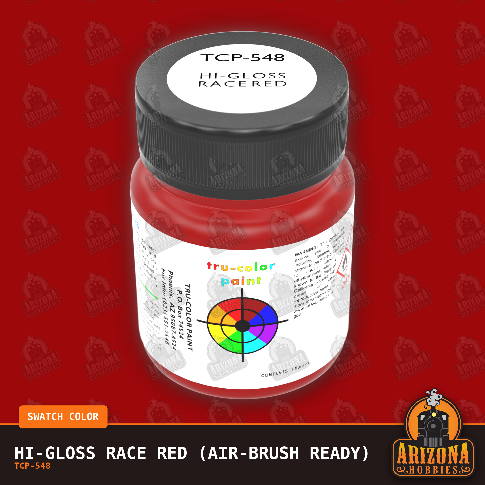High-Gloss RACE RED 1-oz bottle (Air-brush) Tru-Color Paint